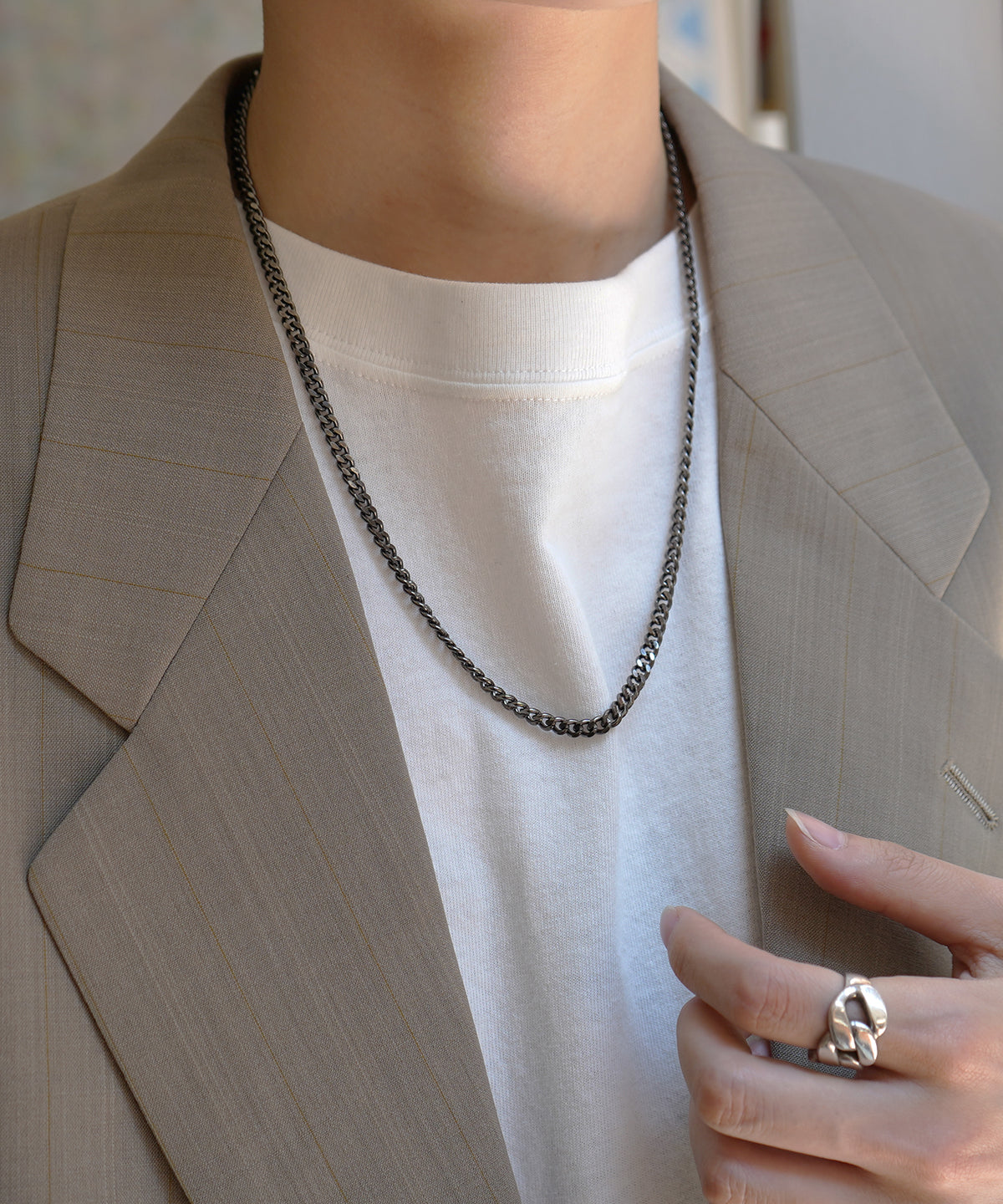 24SS 喜平 シルバー / ガンメタ ベーシックチェーンネックレス