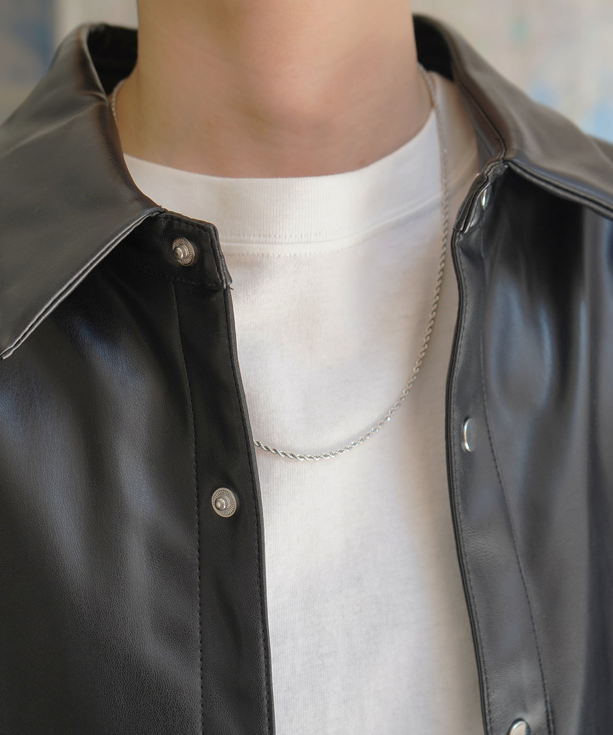 24SS ねじれチェーン シルバー / ガンメタ ベーシックチェーンネックレス