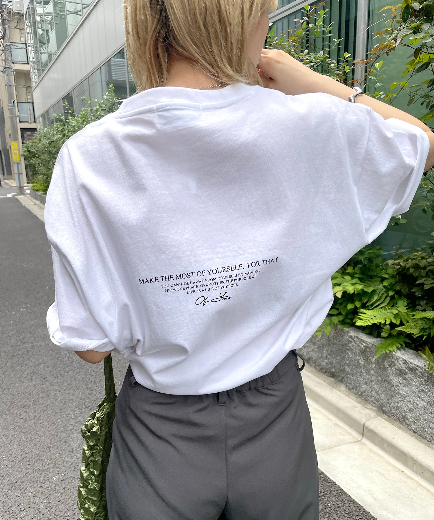 ワンポイント刺繍ロゴ ビッグシルエット半袖Tシャツ