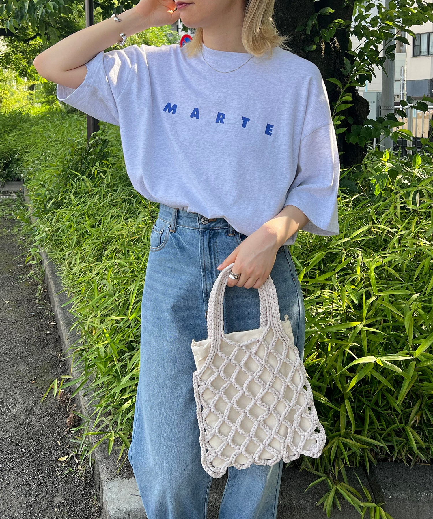 MARTE ロゴ ビッグシルエット半袖プリントTシャツ