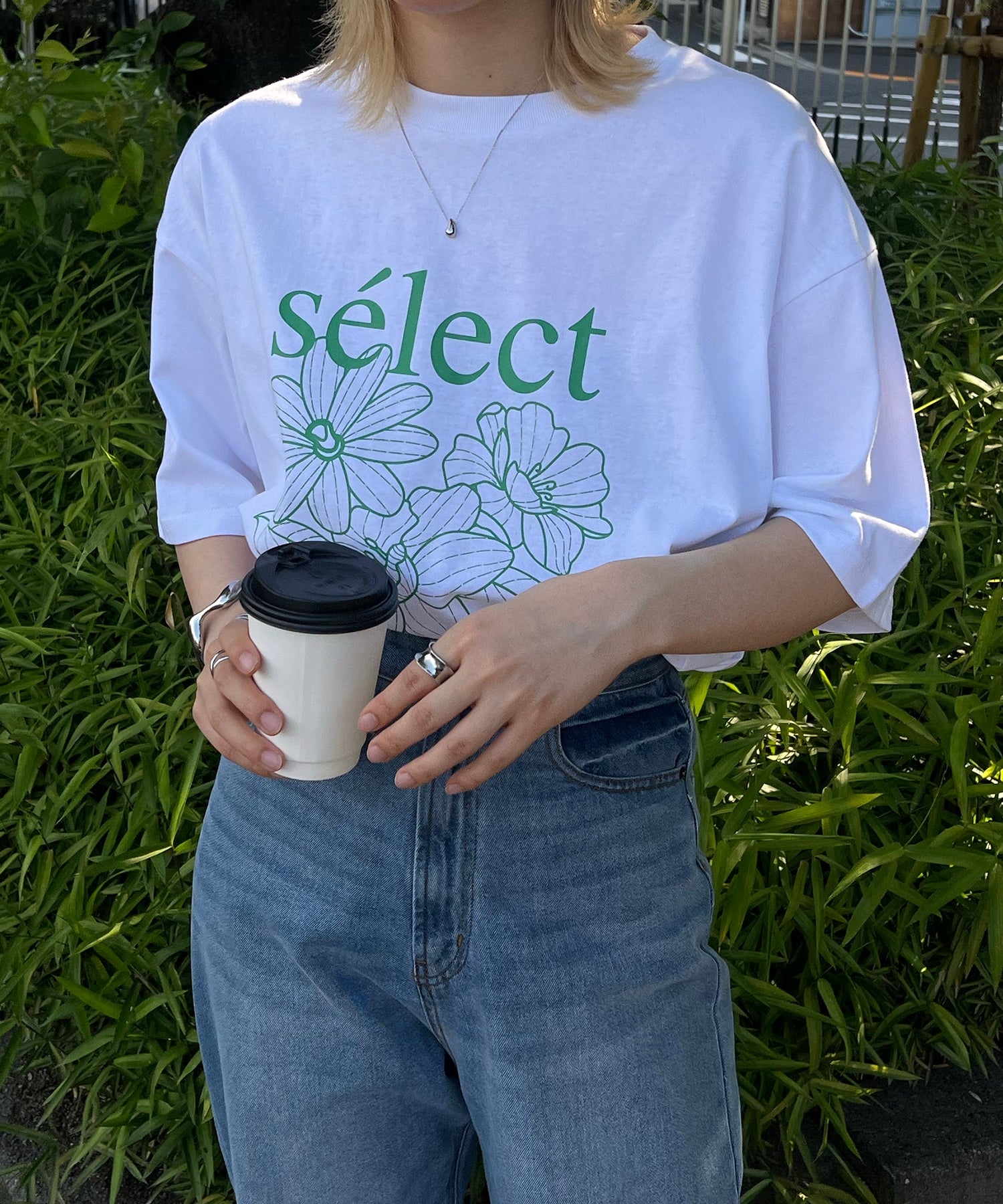 フラワーselectロゴ ビッグシルエット半袖プリントTシャツ