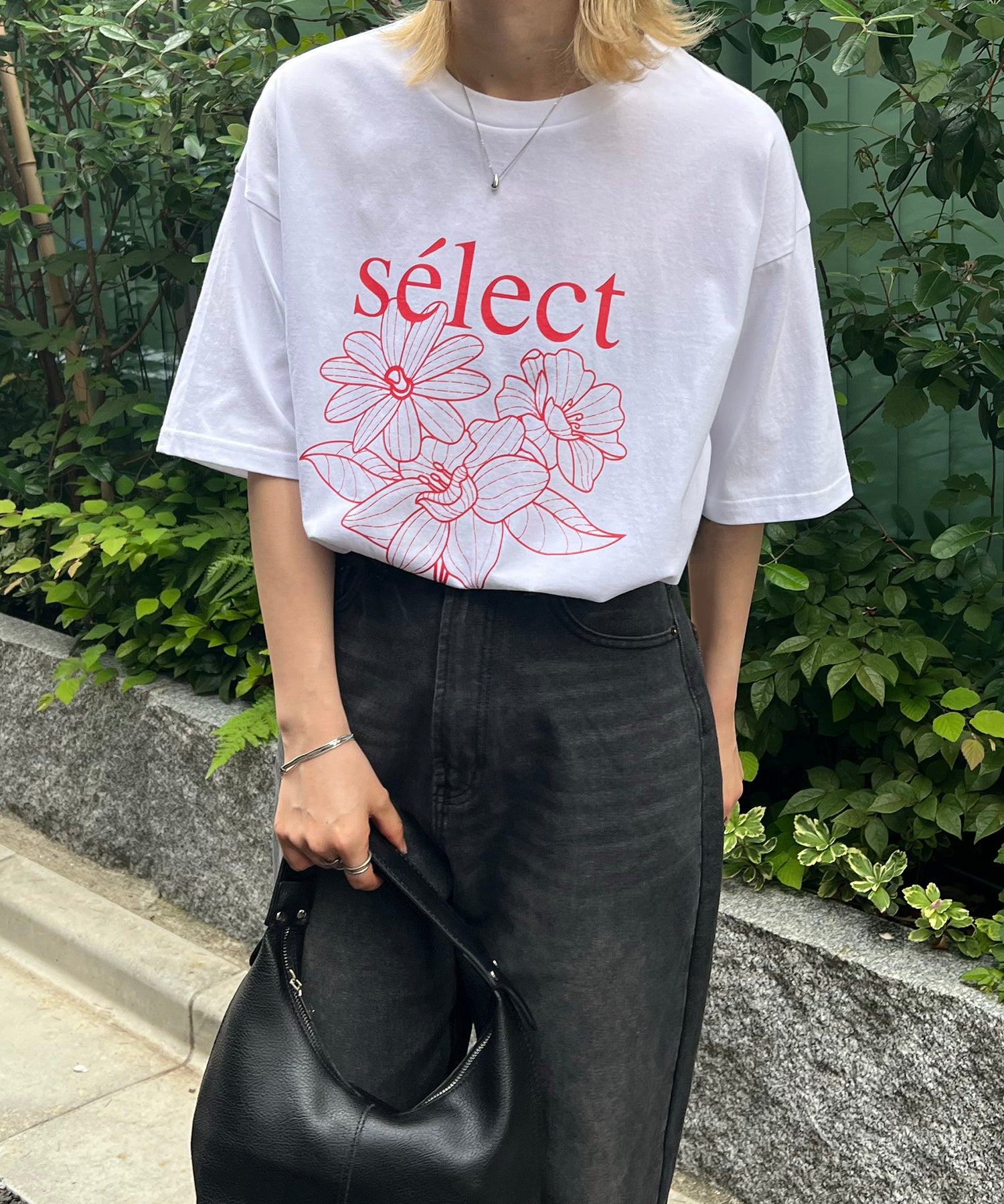 フラワーselectロゴ ビッグシルエット半袖プリントTシャツ