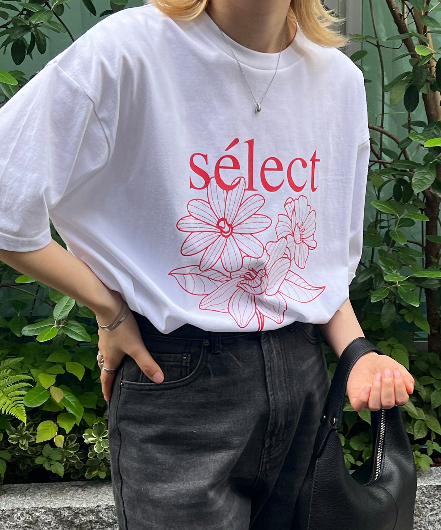フラワーselectロゴ ビッグシルエット半袖プリントTシャツ