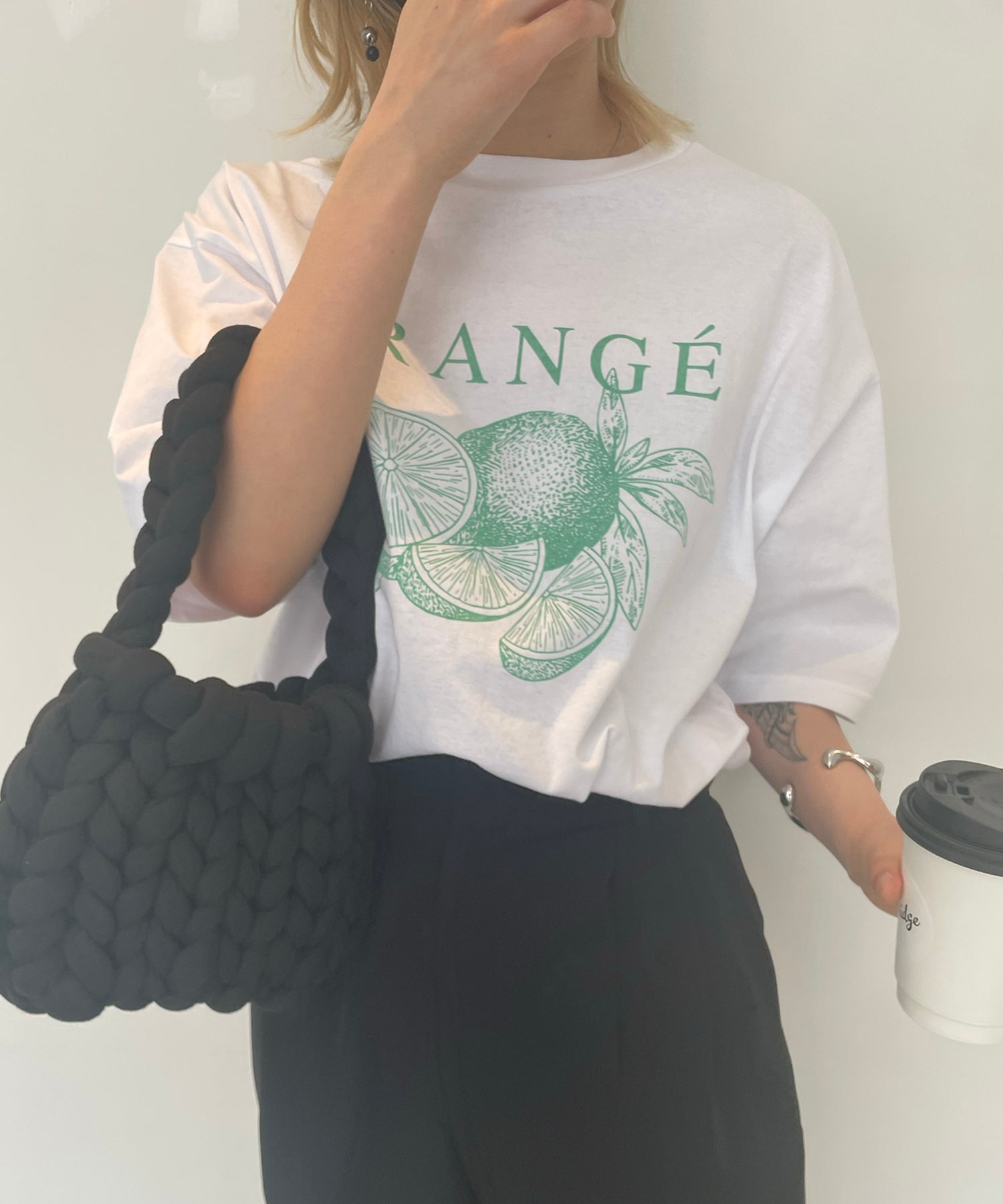 ORANGEロゴ ヴィンテージ ビッグシルエット半袖プリントTシャツ