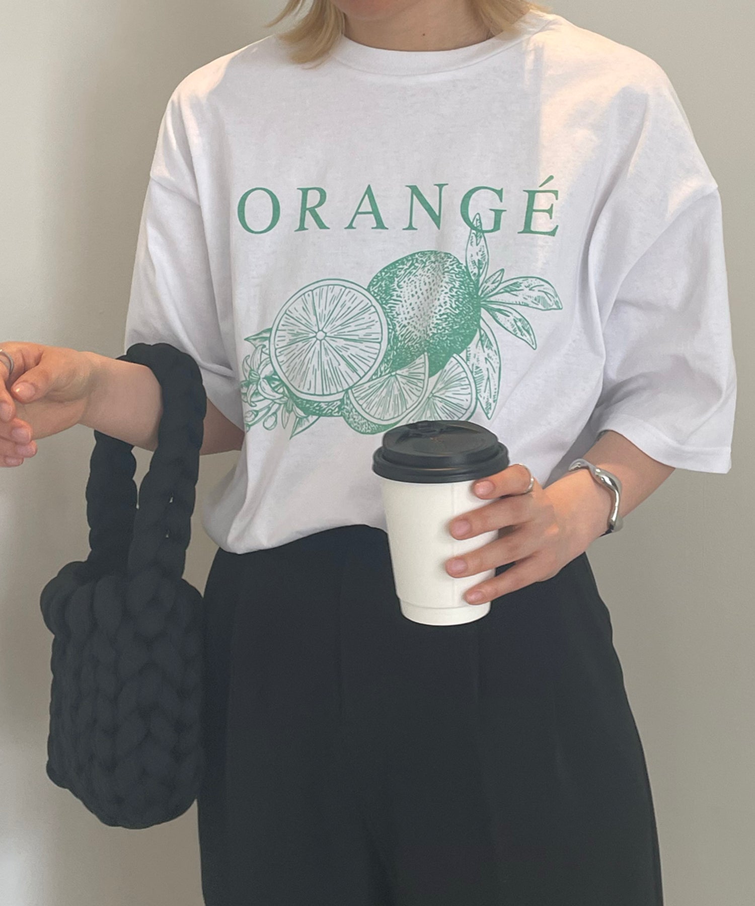 ORANGEロゴ ヴィンテージ ビッグシルエット半袖プリントTシャツ