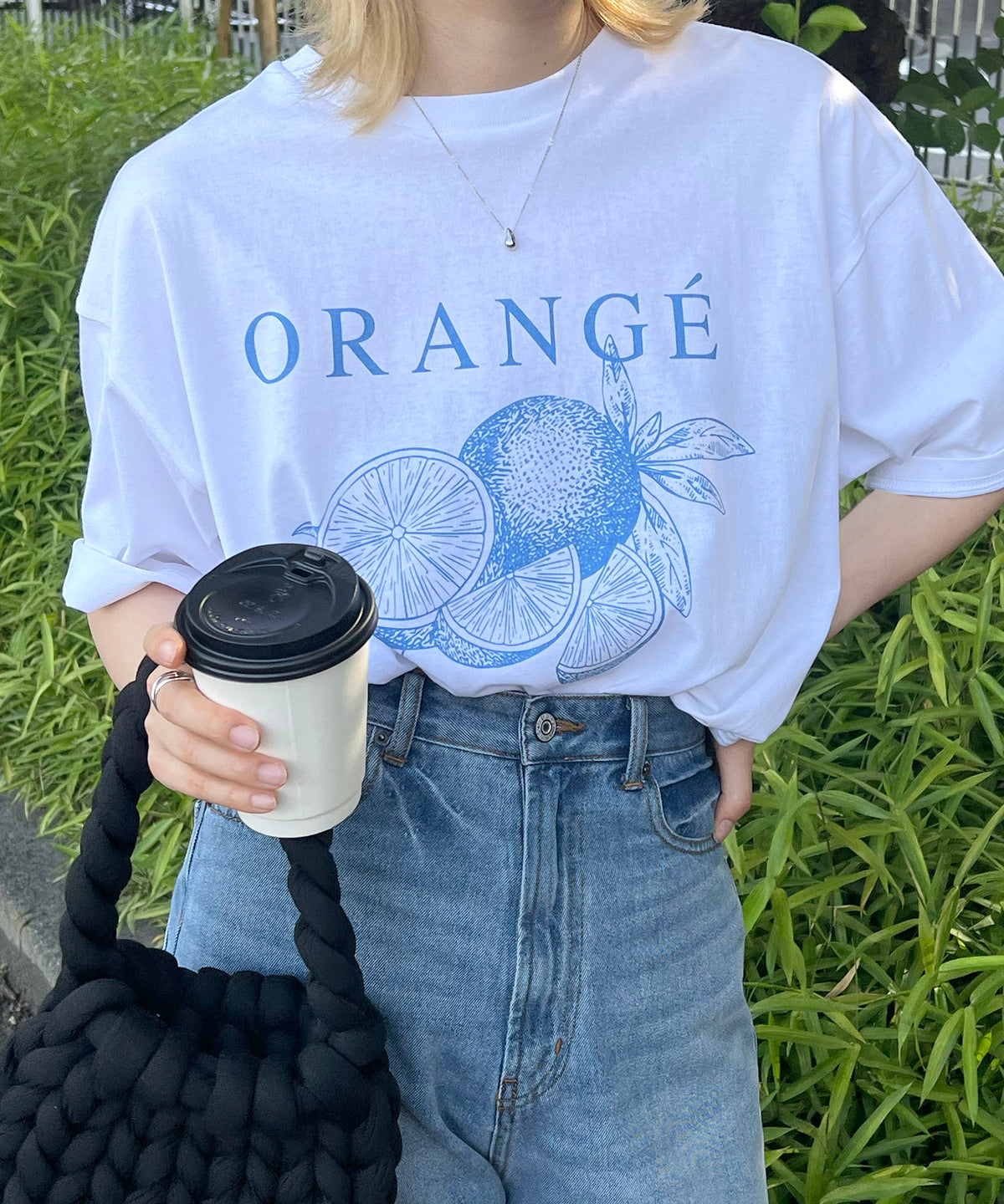 ORANGEロゴ ヴィンテージ ビッグシルエット半袖プリントTシャツ