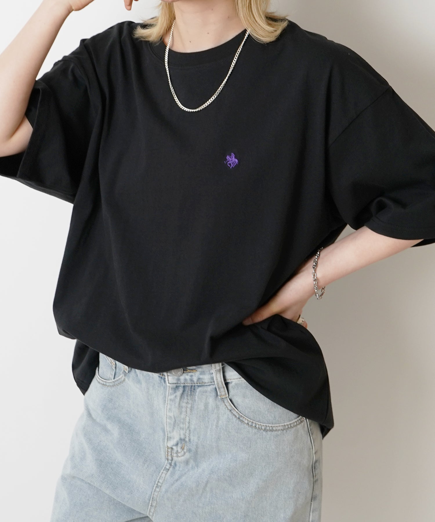 【POLO BCS】別注 ワンポイント刺繍 ベーシック  ビッグシルエット半袖Tシャツ