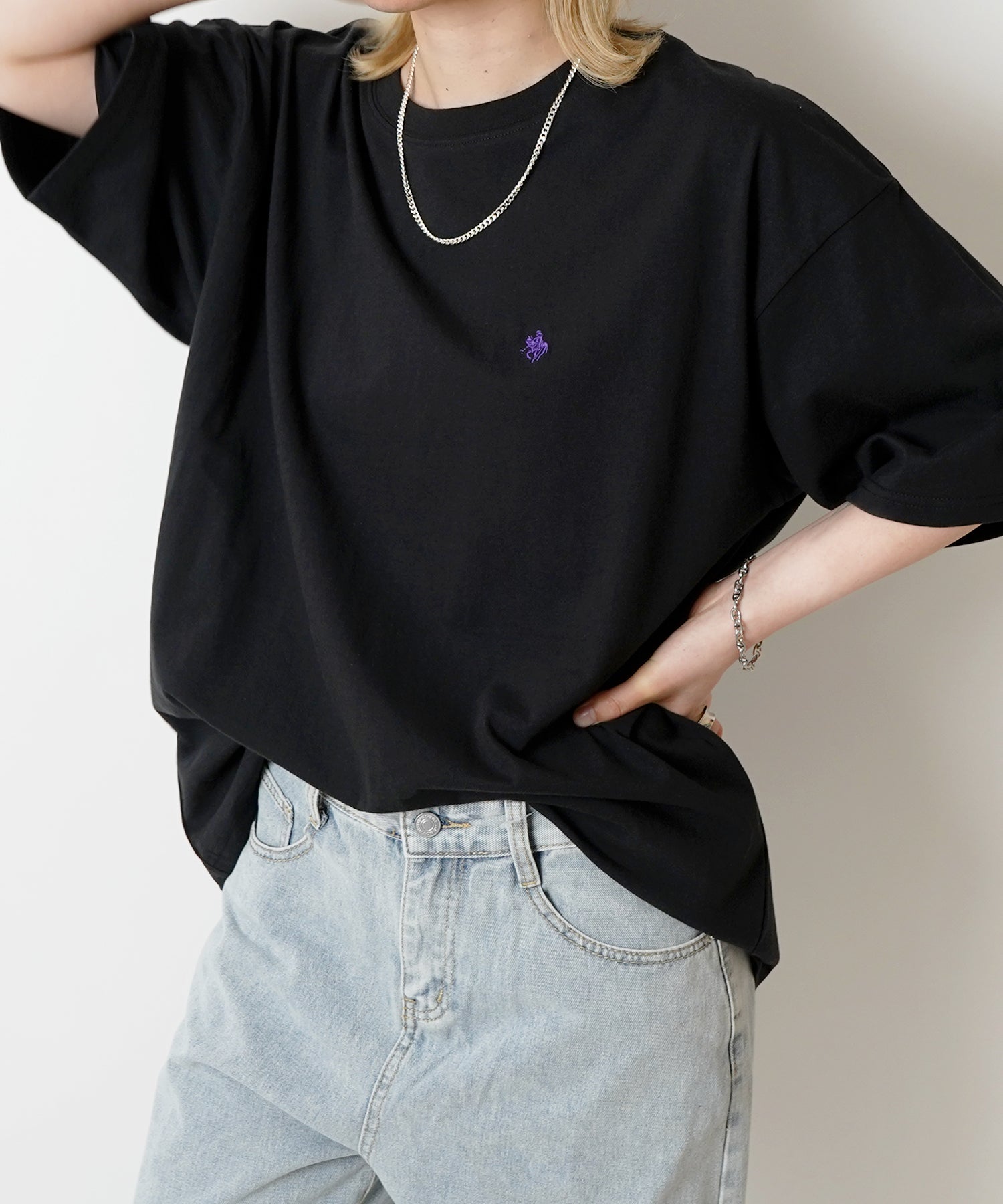 【POLO BCS】別注 ワンポイント刺繍 ベーシック  ビッグシルエット半袖Tシャツ