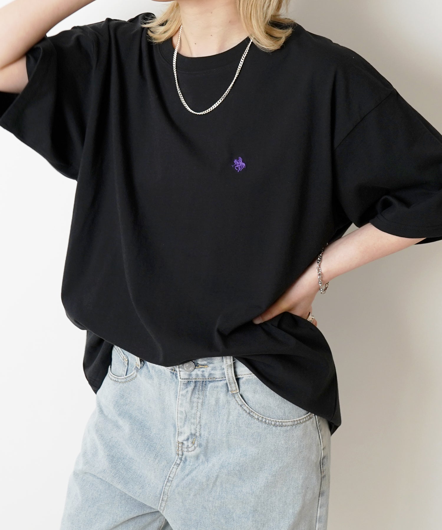 【POLO BCS】別注 ワンポイント刺繍 ベーシック  ビッグシルエット半袖Tシャツ
