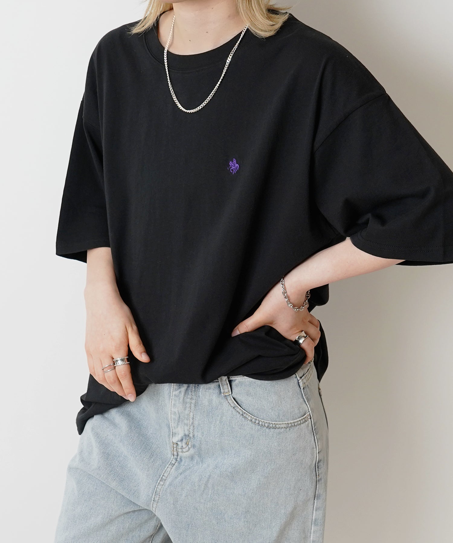 【POLO BCS】別注 ワンポイント刺繍 ベーシック  ビッグシルエット半袖Tシャツ