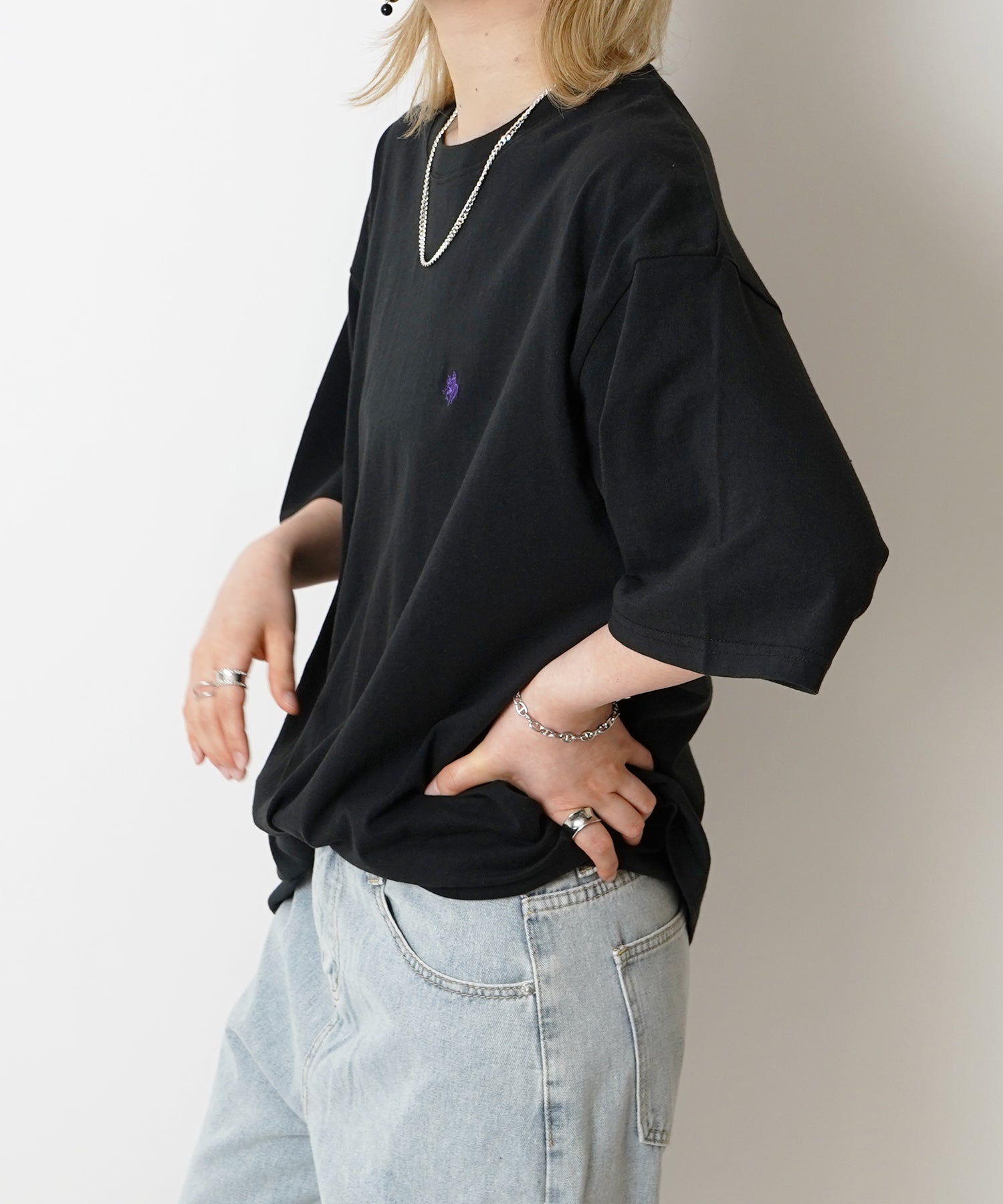 【POLO BCS】別注 ワンポイント刺繍 ベーシック  ビッグシルエット半袖Tシャツ