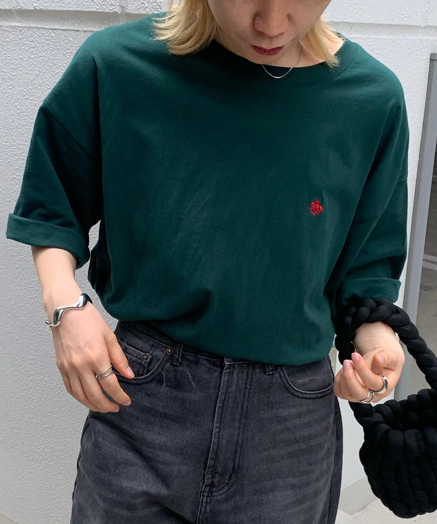 【POLO BCS】別注 ワンポイント刺繍 ベーシック  ビッグシルエット半袖Tシャツ