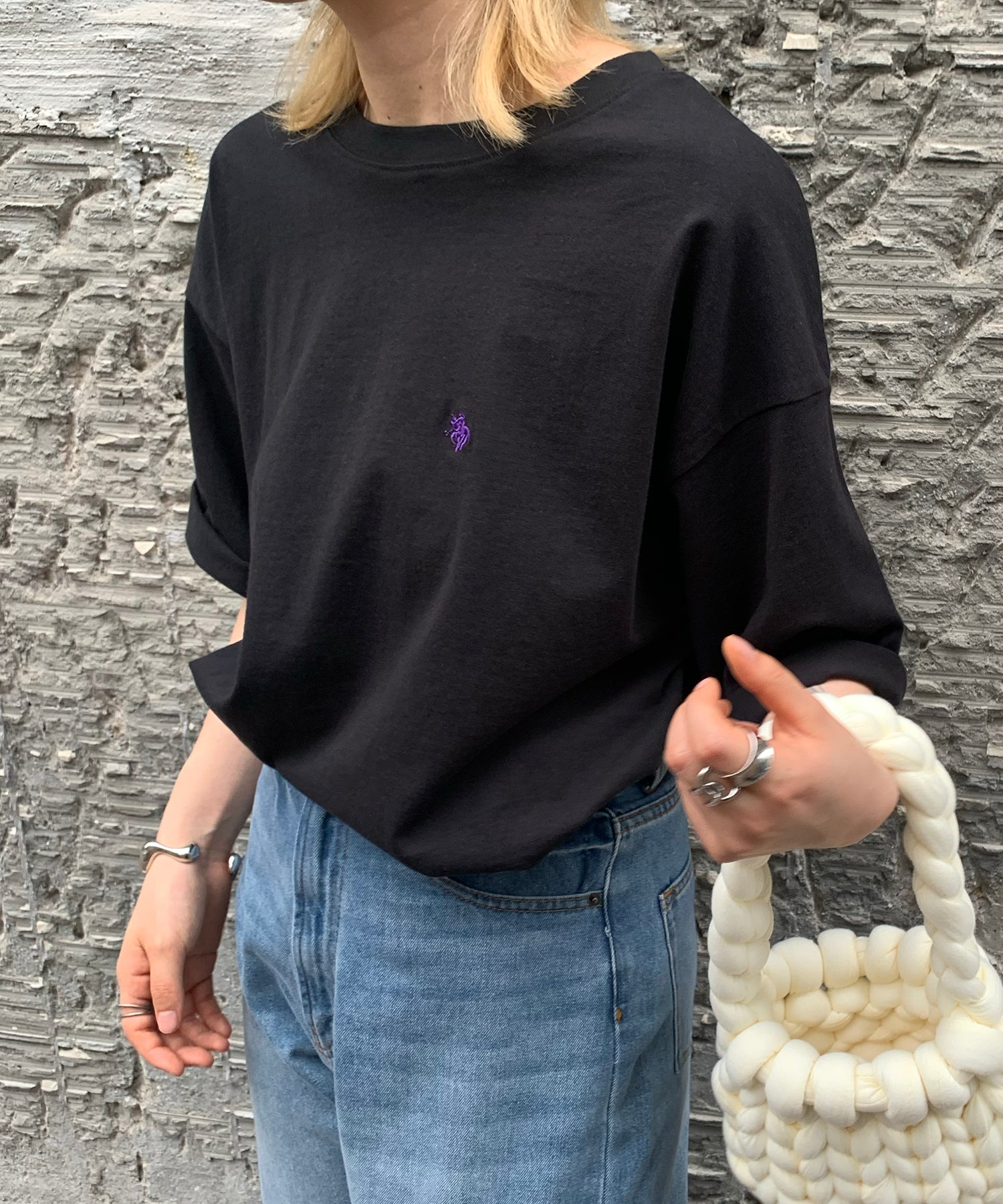 【POLO BCS】別注 ワンポイント刺繍 ベーシック  ビッグシルエット半袖Tシャツ