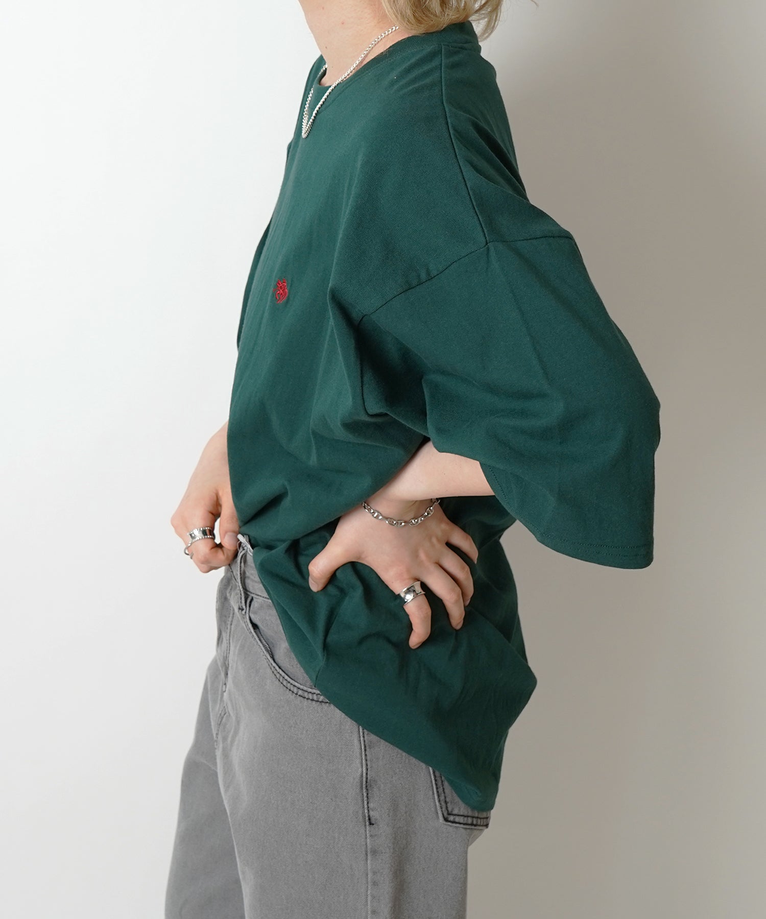 【POLO BCS】別注 ワンポイント刺繍 ベーシック  ビッグシルエット半袖Tシャツ