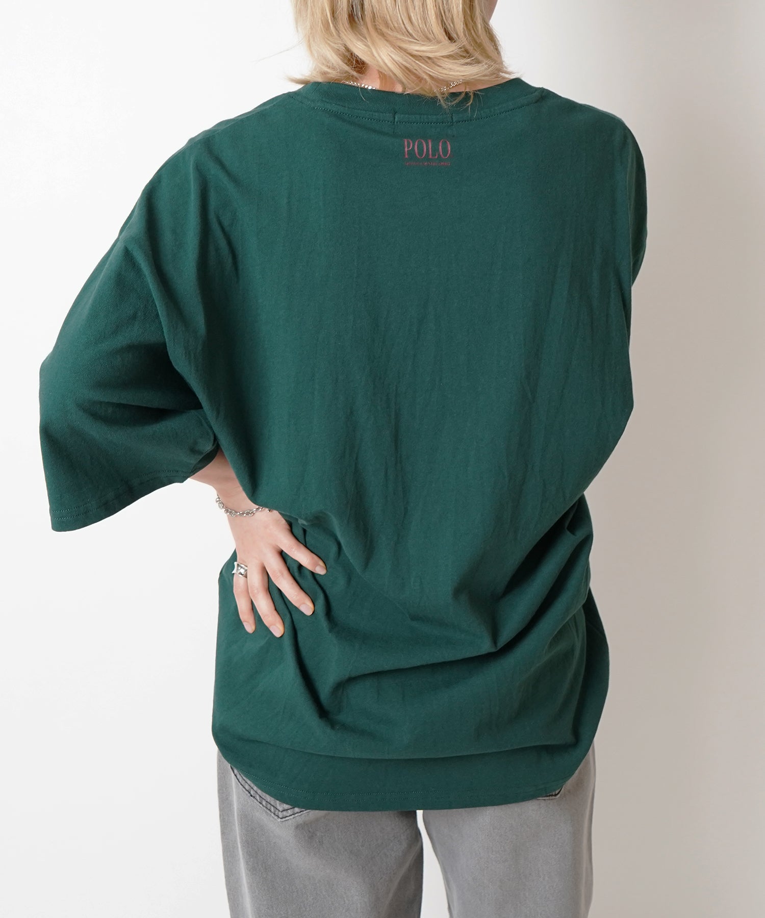 【POLO BCS】別注 ワンポイント刺繍 ベーシック  ビッグシルエット半袖Tシャツ