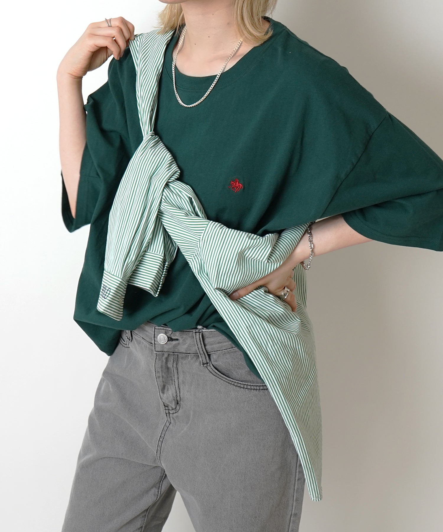 【POLO BCS】別注 ワンポイント刺繍 ベーシック  ビッグシルエット半袖Tシャツ