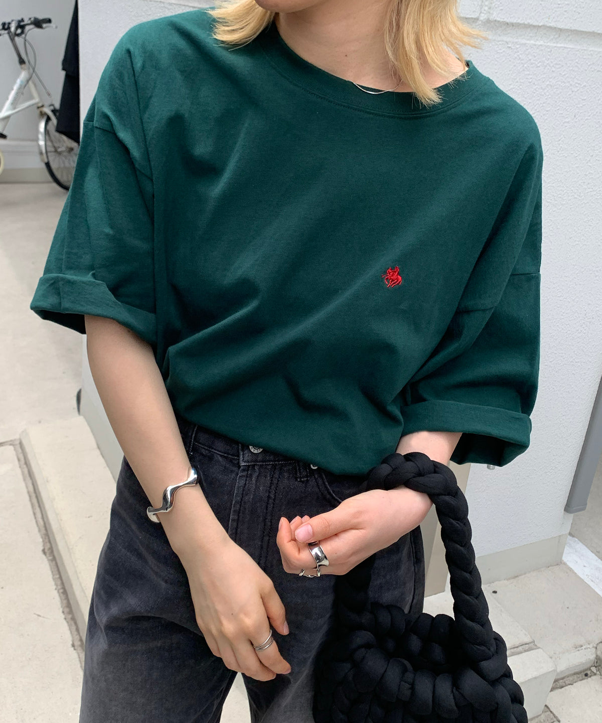 【POLO BCS】別注 ワンポイント刺繍 ベーシック  ビッグシルエット半袖Tシャツ