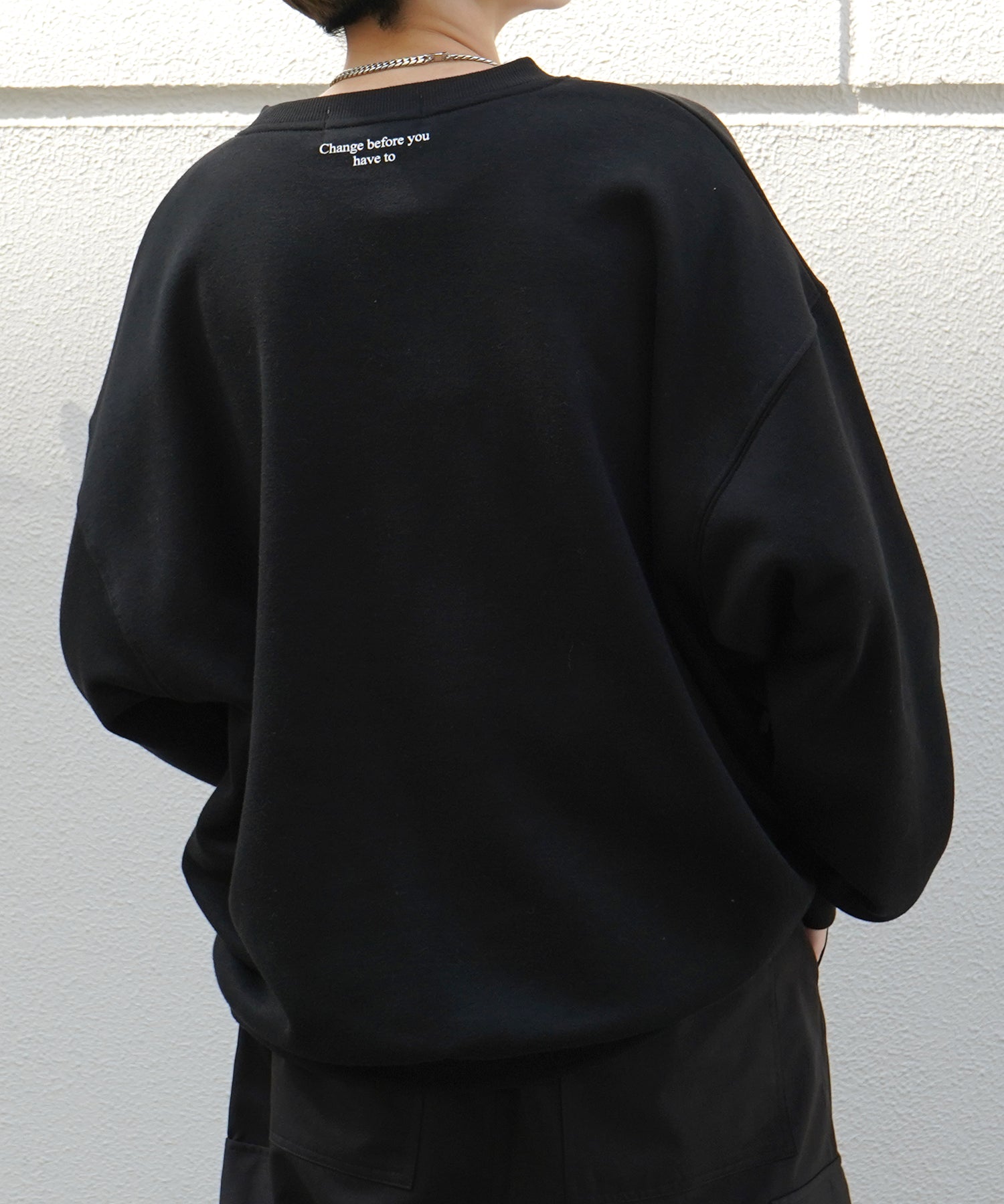 Shadowガールプリント ビッグシルエット 裏起毛プルオーバースウェット