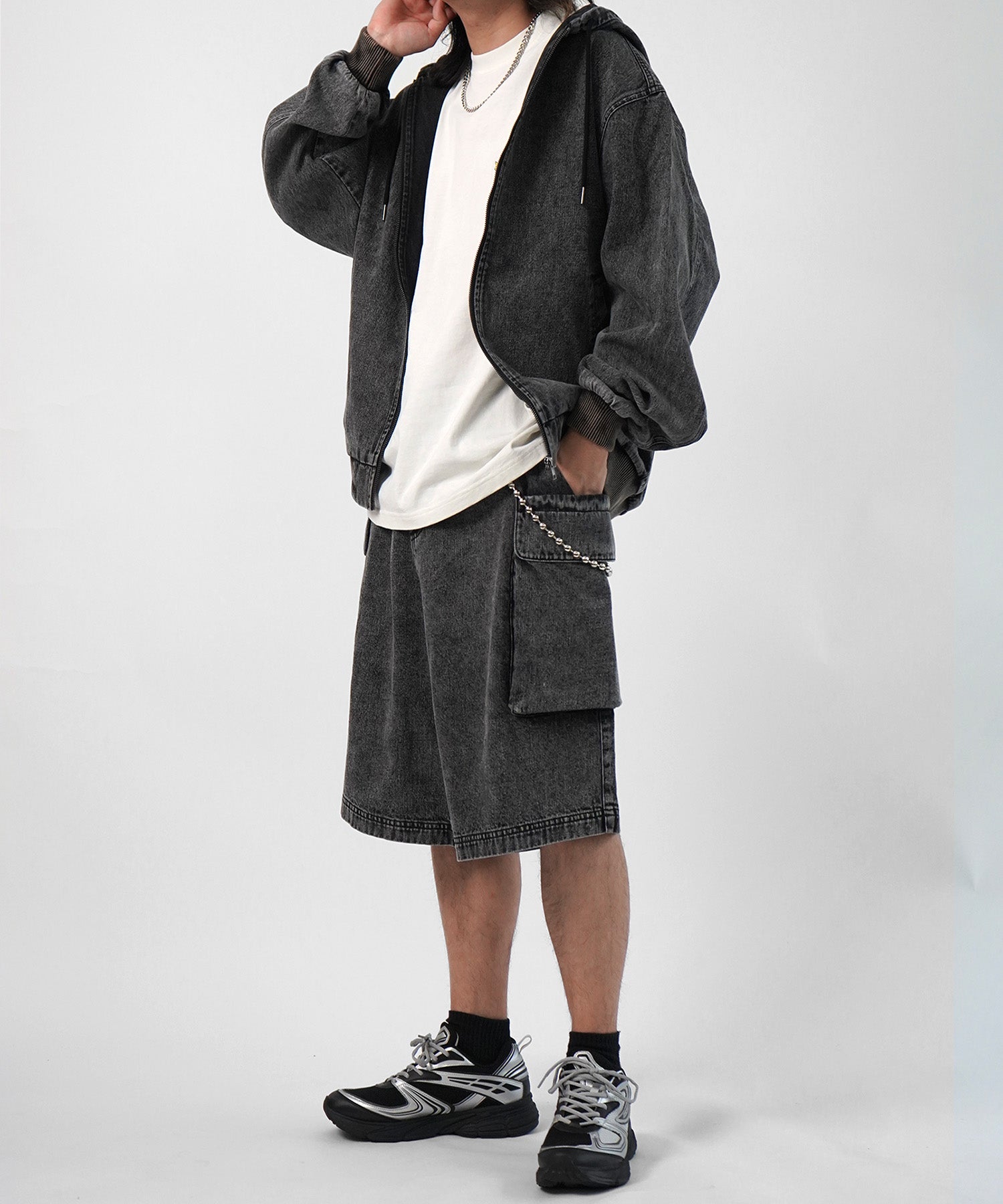 25SS【Labordi / ラボード】デニムフードカーゴショートパンツ