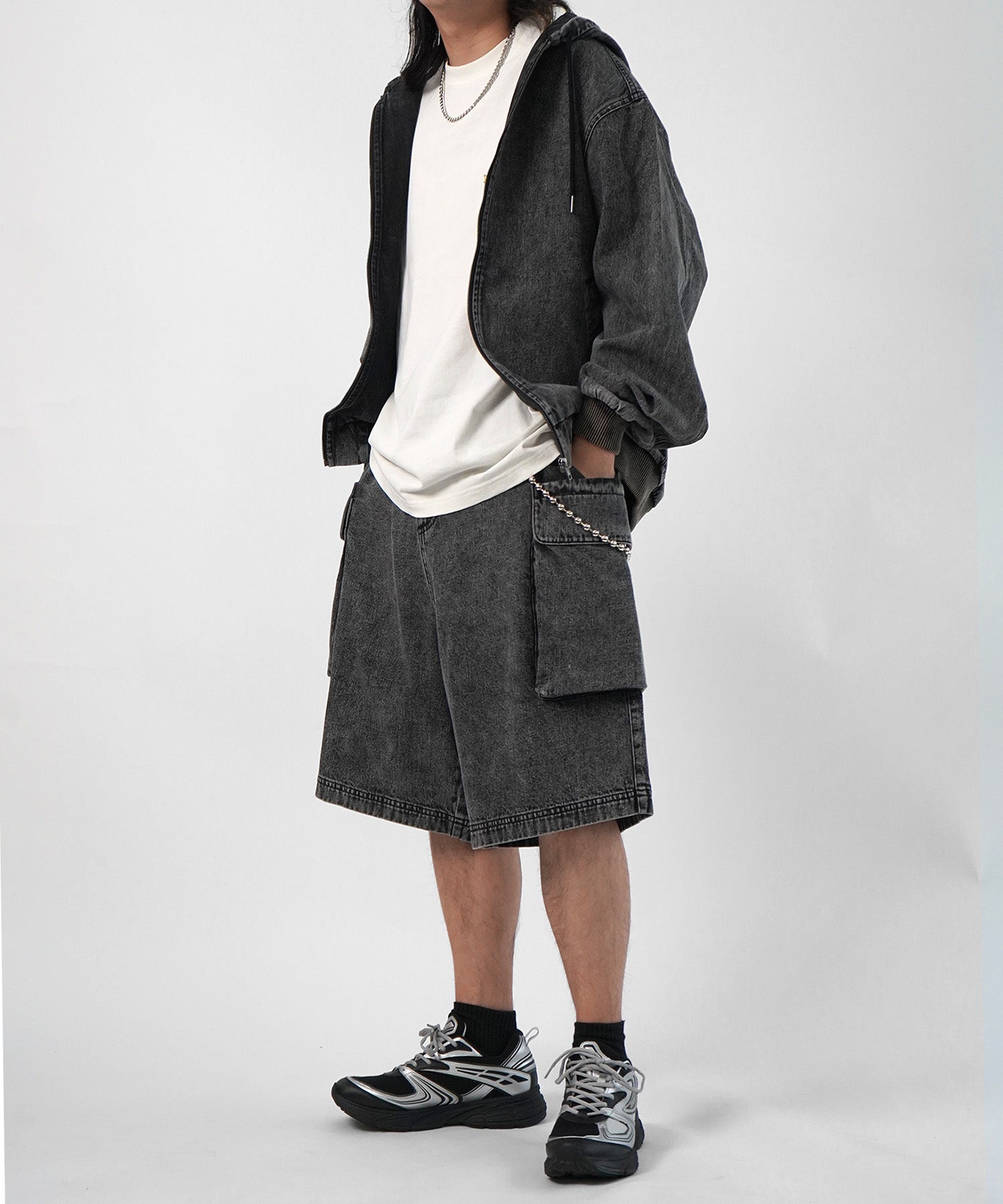 25SS【Labordi / ラボード】デニムフードカーゴショートパンツ