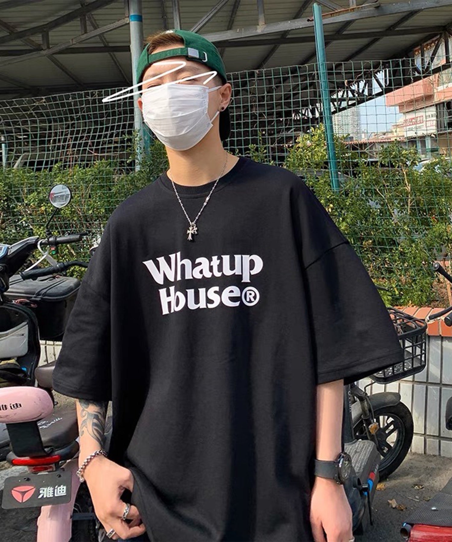 韓国ストリート ビッグシルエット ロゴプリントTシャツ