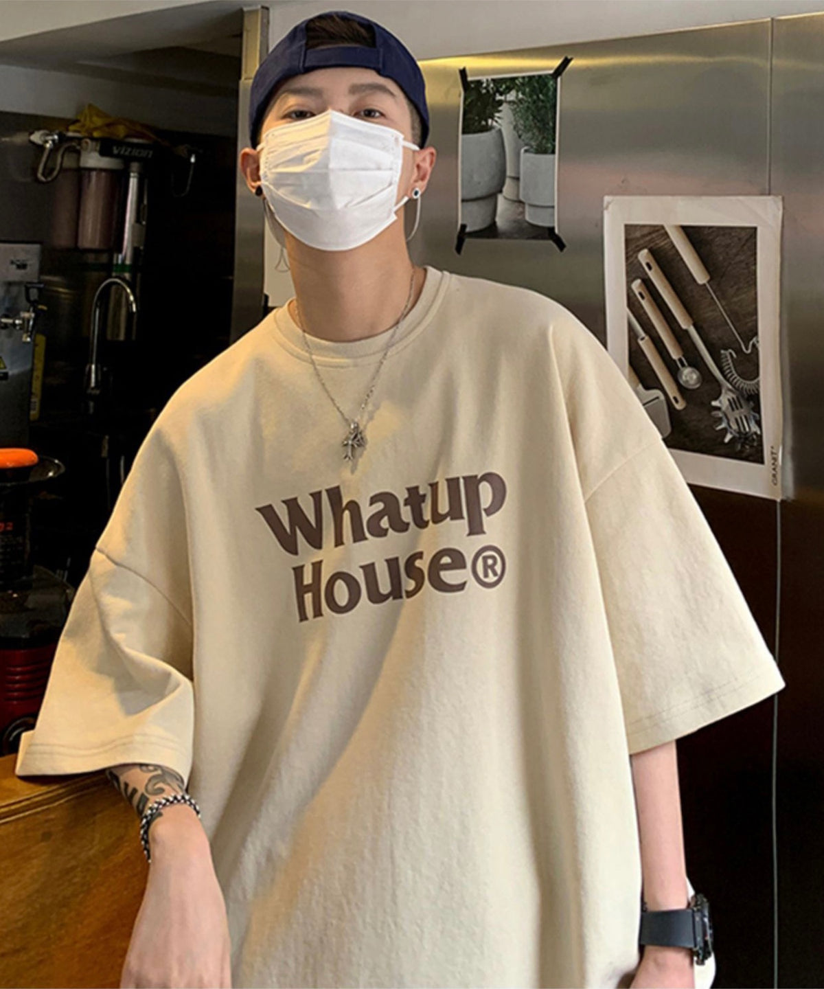 韓国ストリート ビッグシルエット ロゴプリントTシャツ