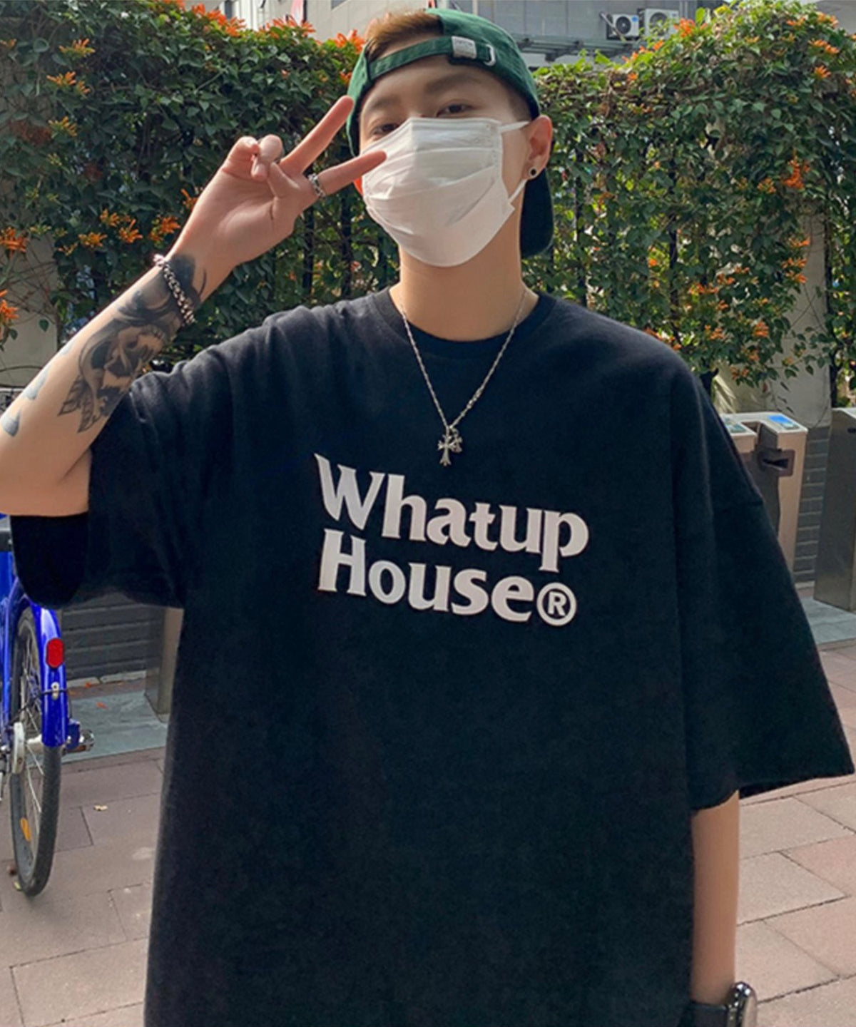 韓国ストリート ビッグシルエット ロゴプリントTシャツ