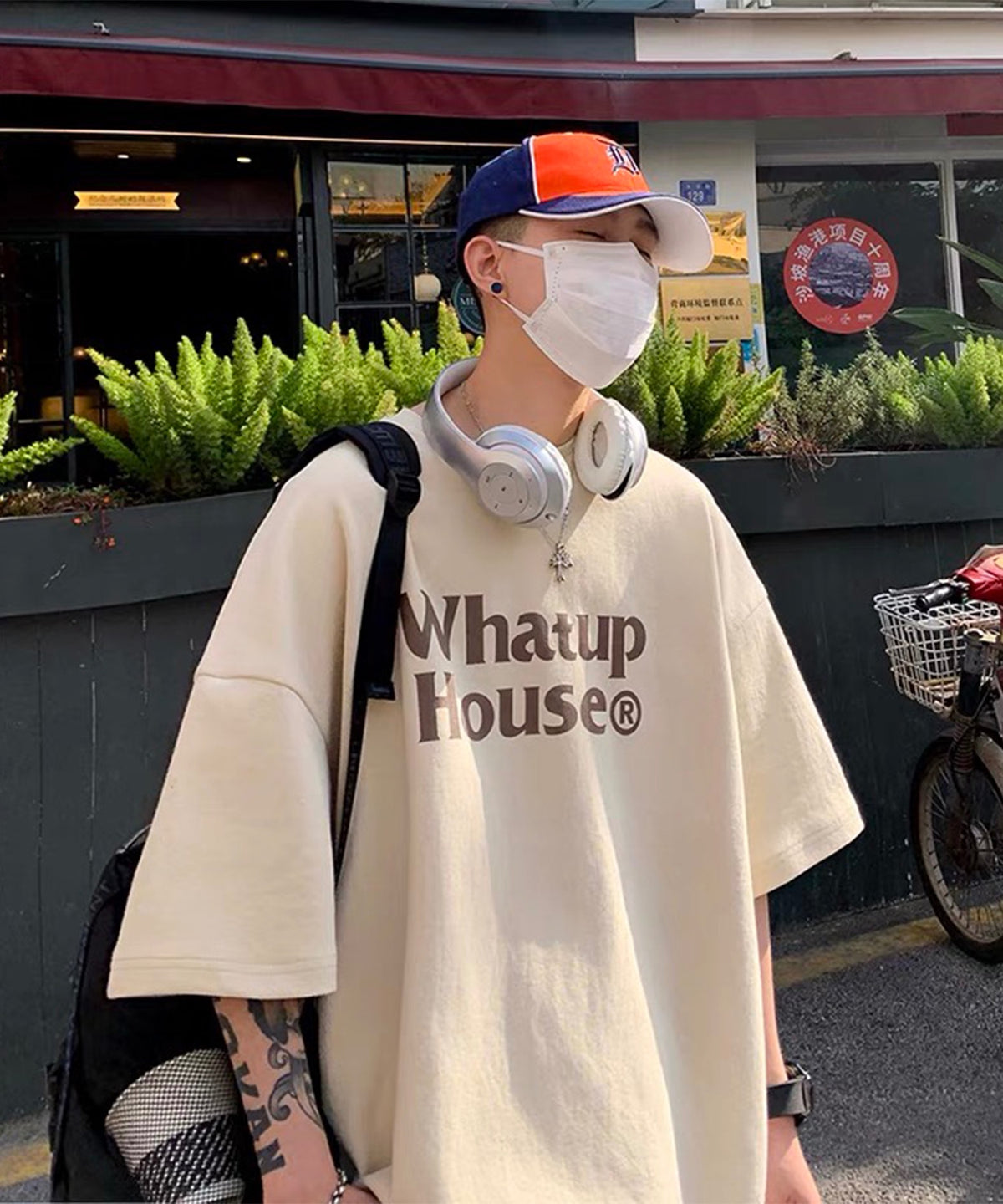 韓国ストリート ビッグシルエット ロゴプリントTシャツ