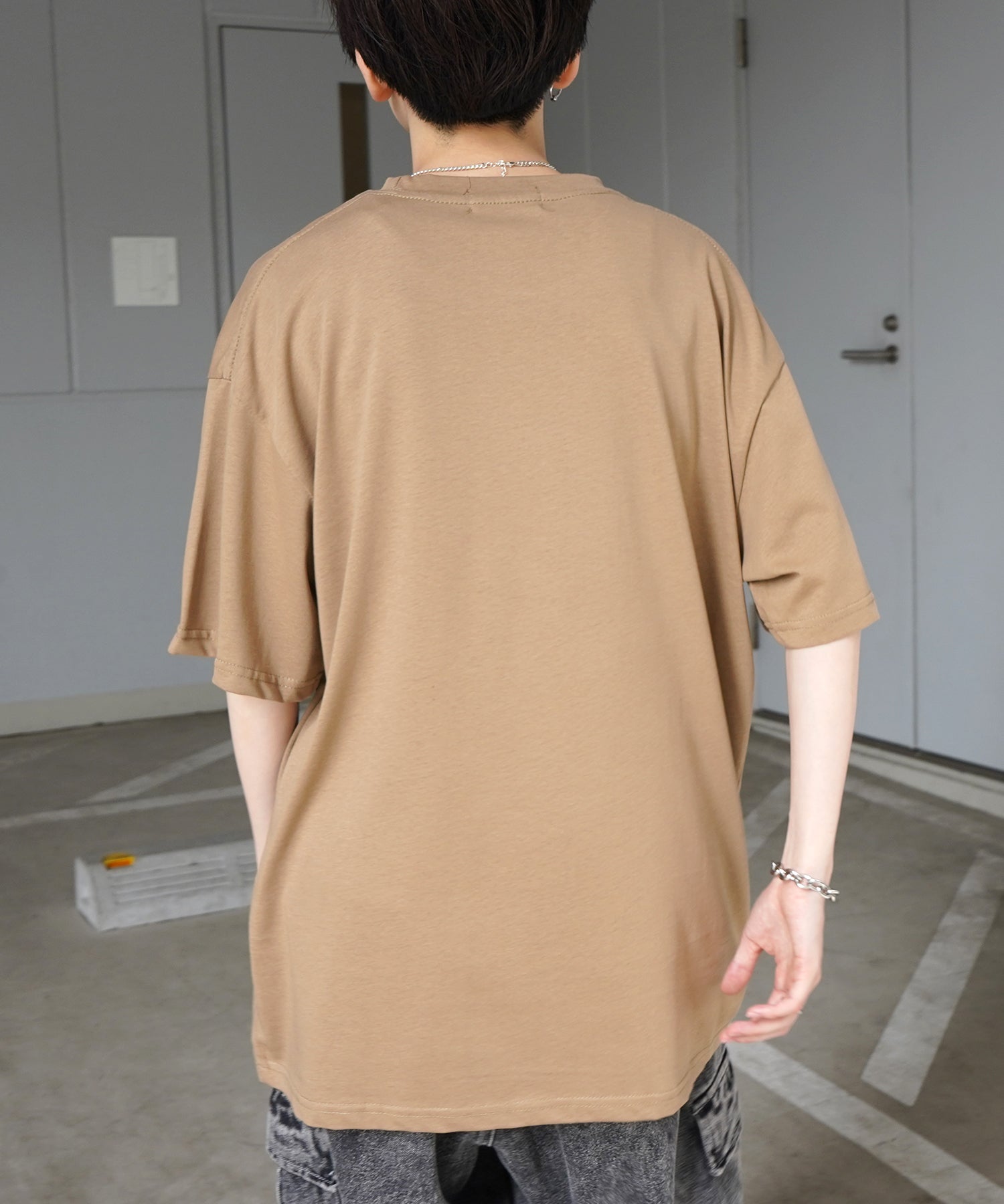 韓国ストリート ビッグシルエット カレッジプリントTシャツ