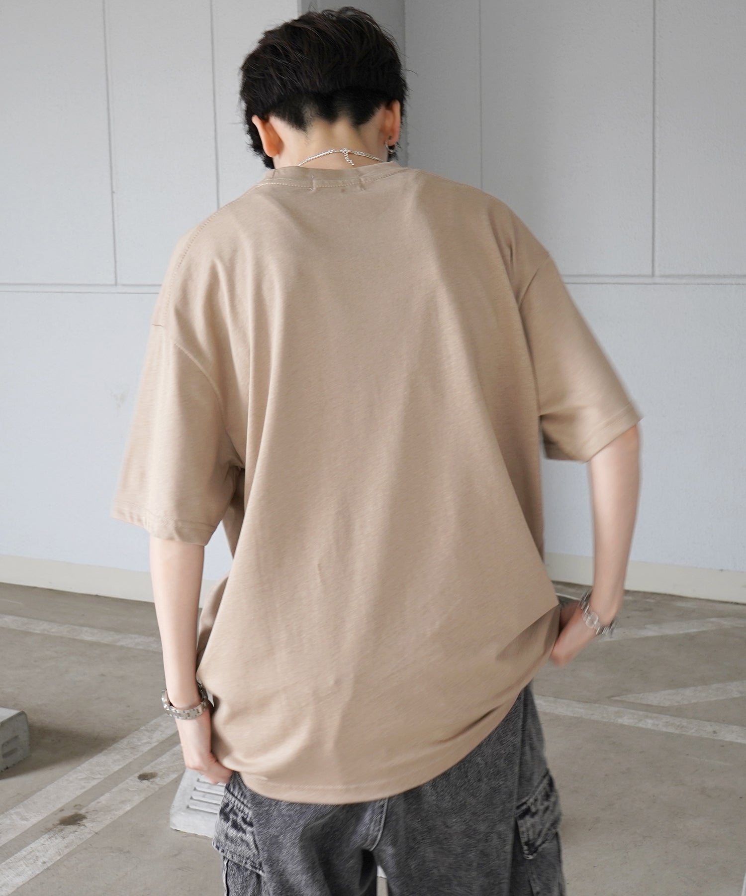 韓国ストリート ビッグシルエット カレッジプリントTシャツ