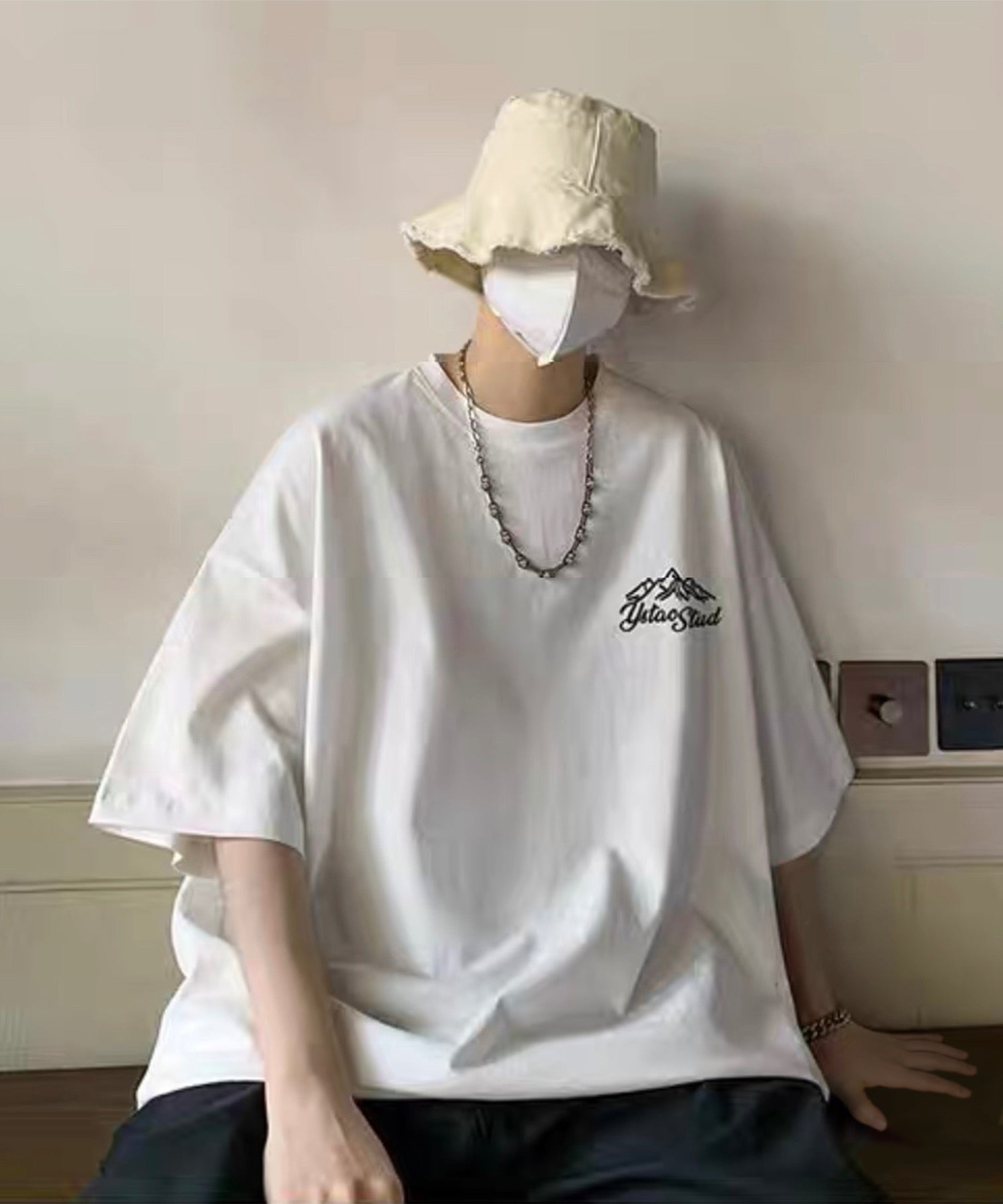 韓国ストリート ビッグシルエット バックプリントTシャツ