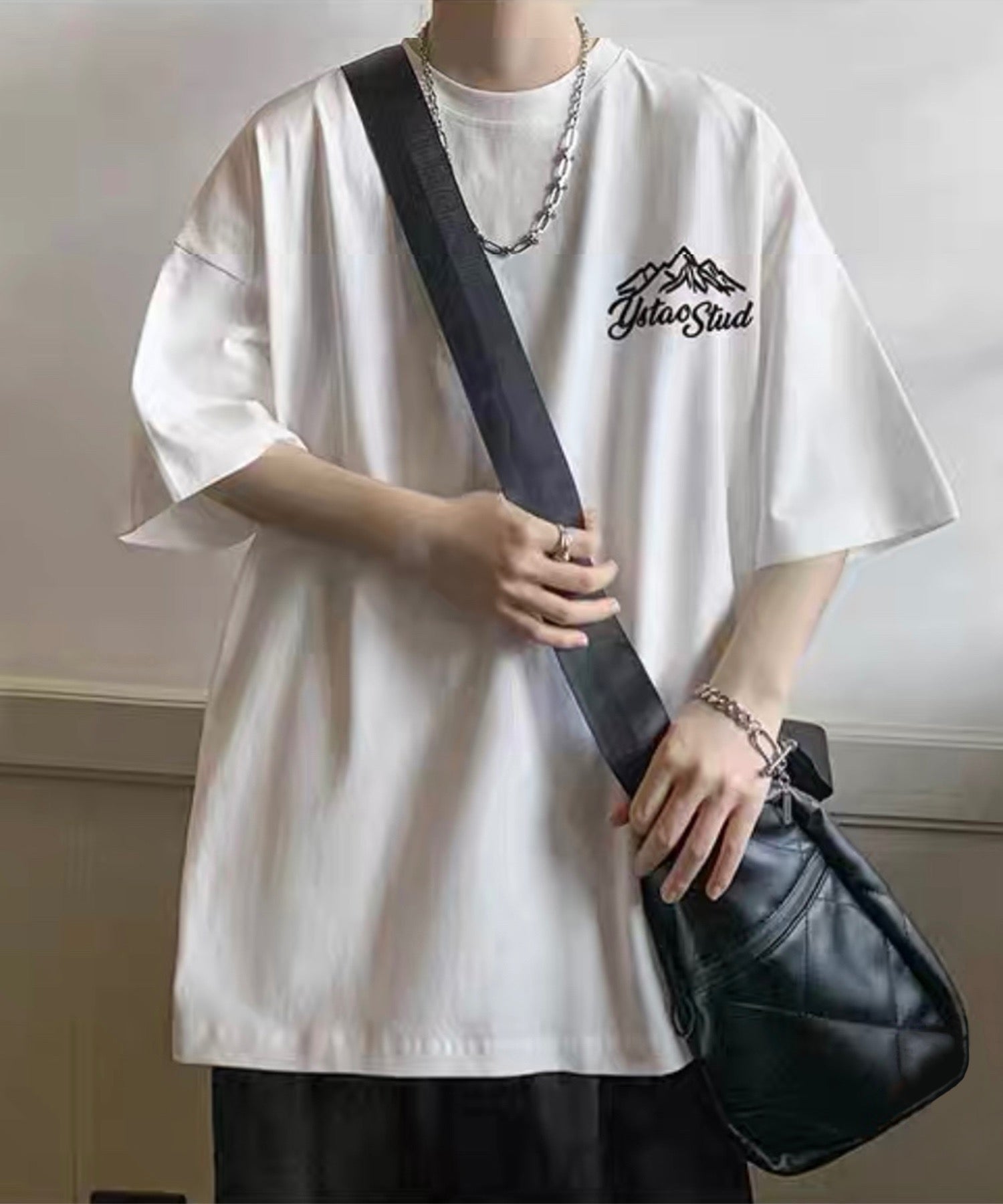 韓国ストリート ビッグシルエット バックプリントTシャツ