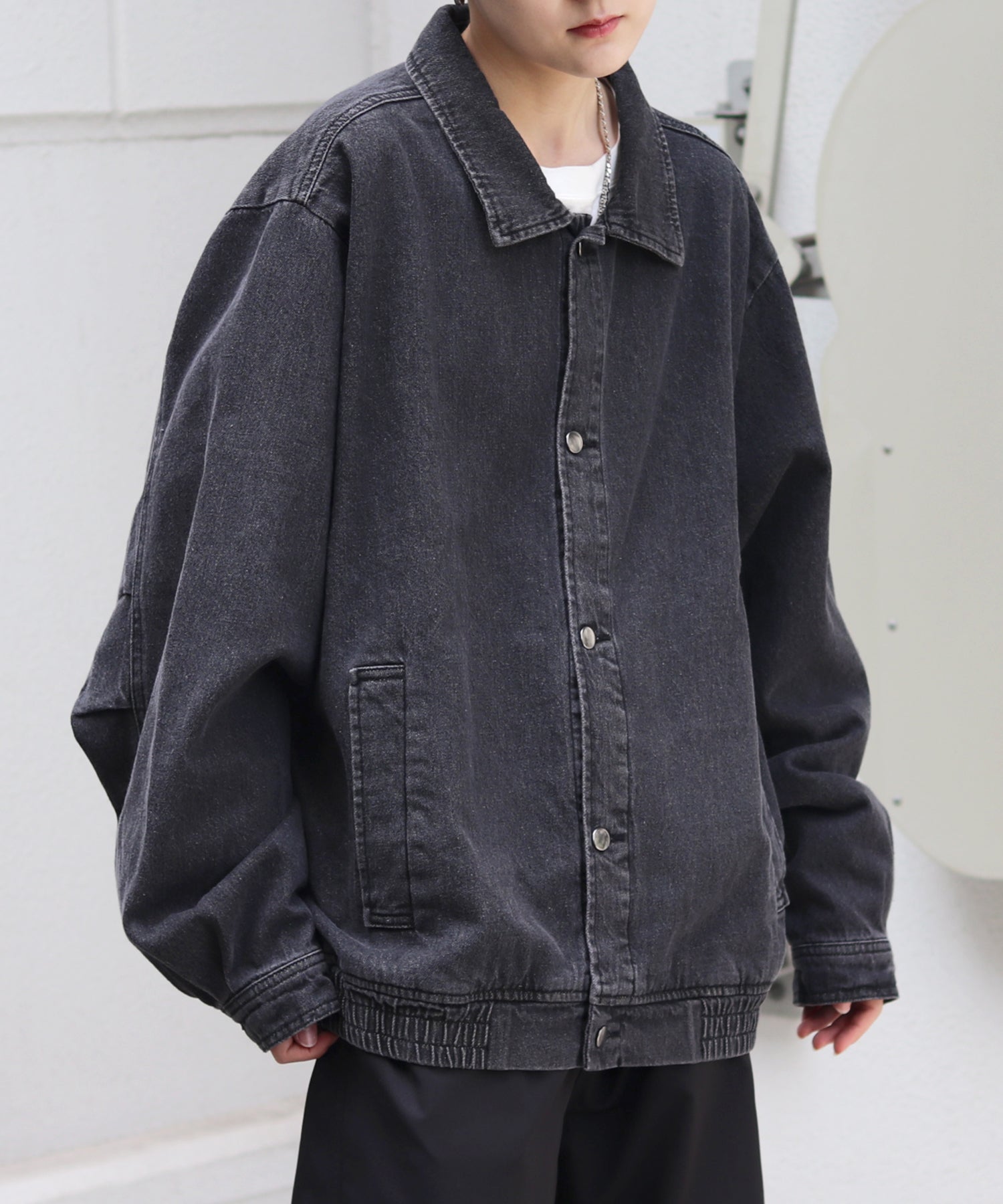 【新色追加】ビッグシルエット ヴィンテージライク ケミカルウォッシュ加工  ブルゾン デニムジャケット