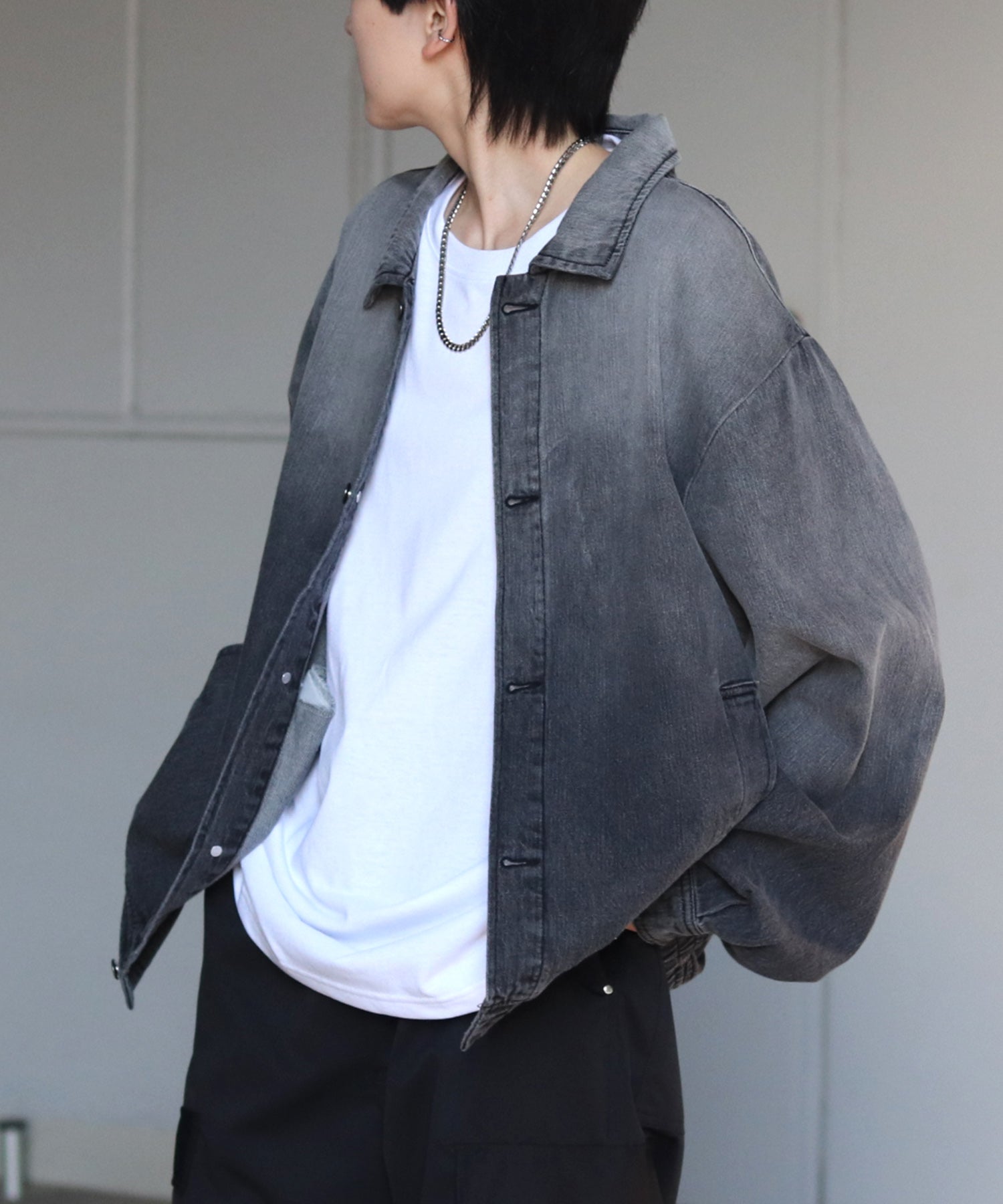 【新色追加】ビッグシルエット ヴィンテージライク ケミカルウォッシュ加工  ブルゾン デニムジャケット