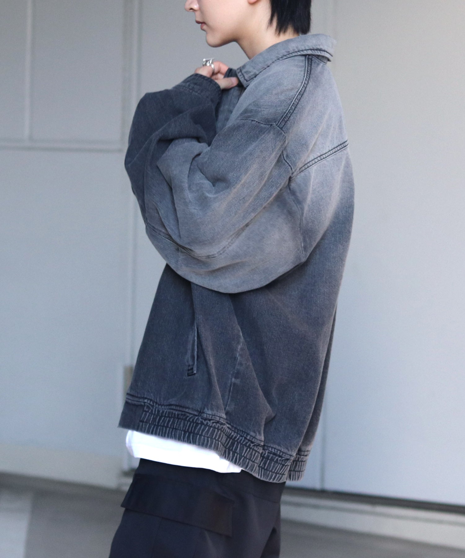 【新色追加】ビッグシルエット ヴィンテージライク ケミカルウォッシュ加工  ブルゾン デニムジャケット