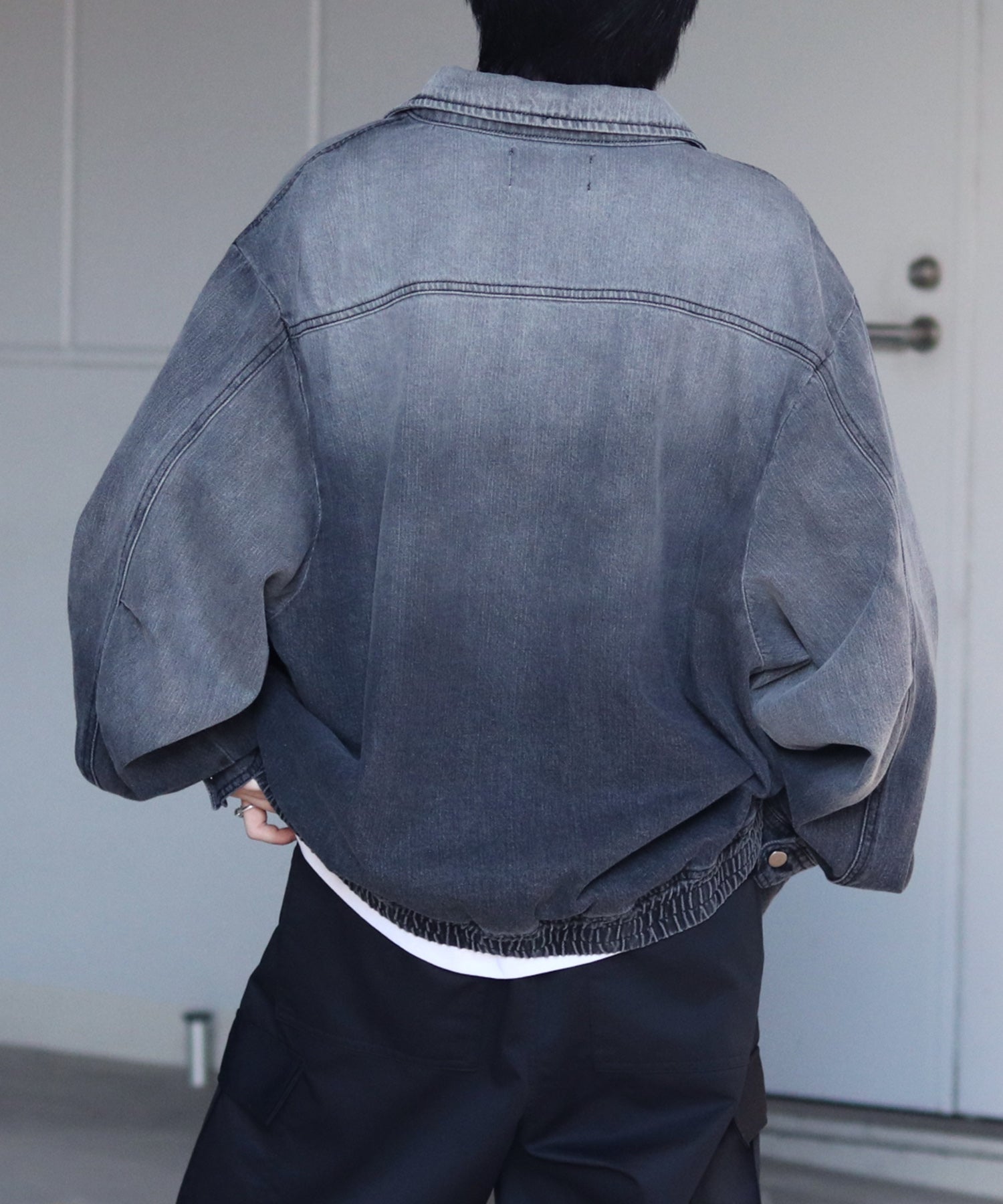 【新色追加】ビッグシルエット ヴィンテージライク ケミカルウォッシュ加工  ブルゾン デニムジャケット