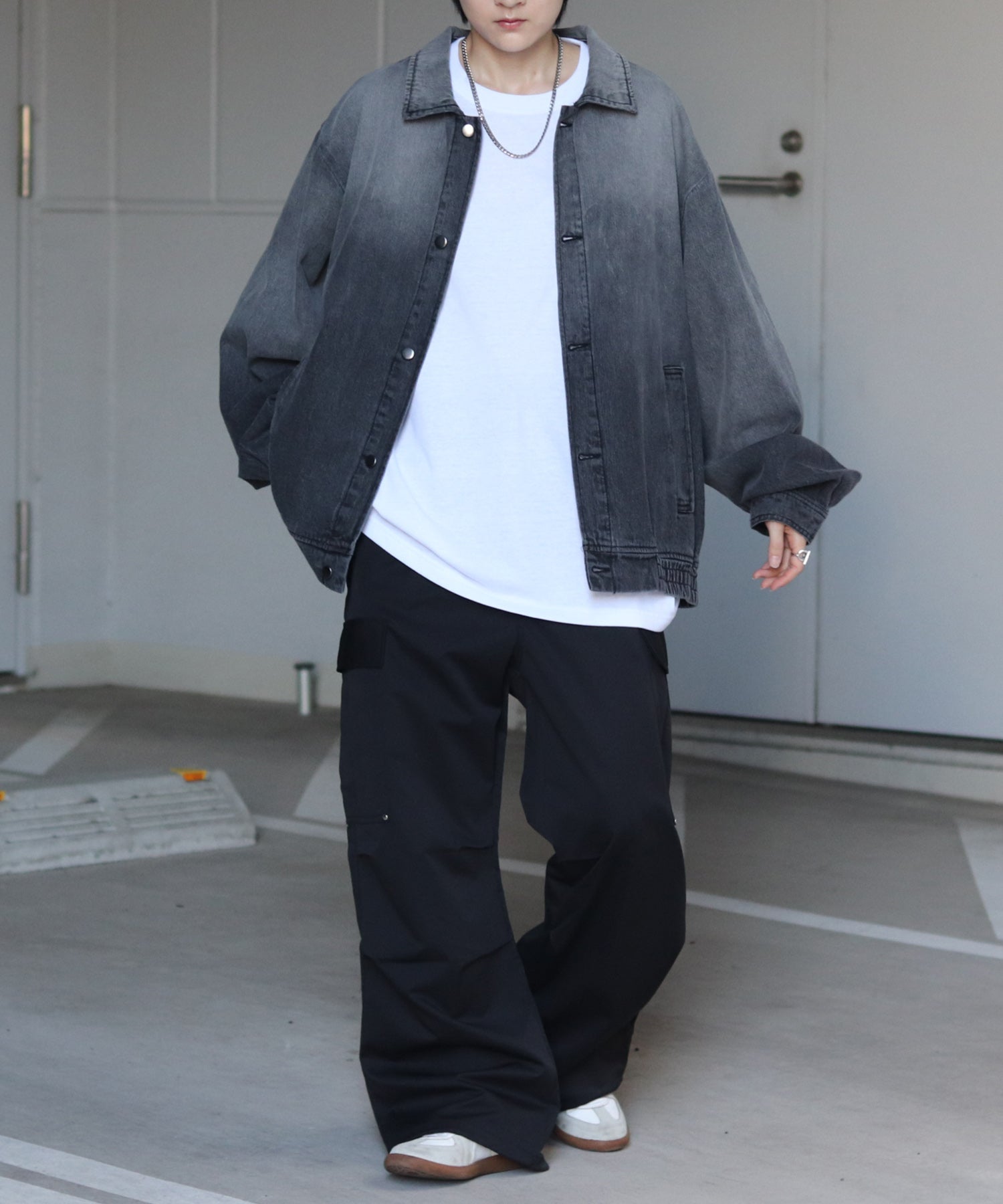 【新色追加】ビッグシルエット ヴィンテージライク ケミカルウォッシュ加工  ブルゾン デニムジャケット