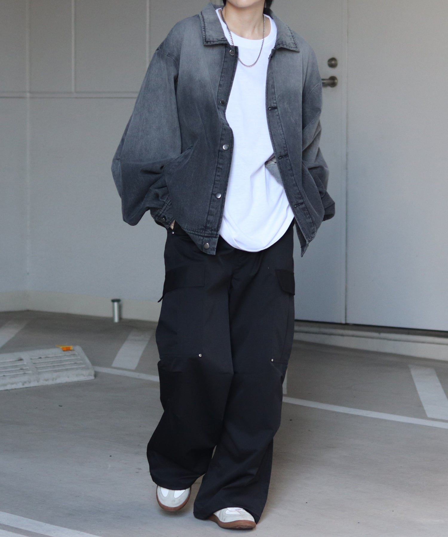 【新色追加】ビッグシルエット ヴィンテージライク ケミカルウォッシュ加工  ブルゾン デニムジャケット