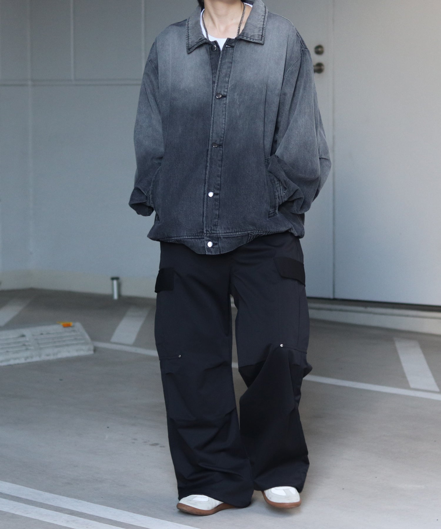 【新色追加】ビッグシルエット ヴィンテージライク ケミカルウォッシュ加工  ブルゾン デニムジャケット