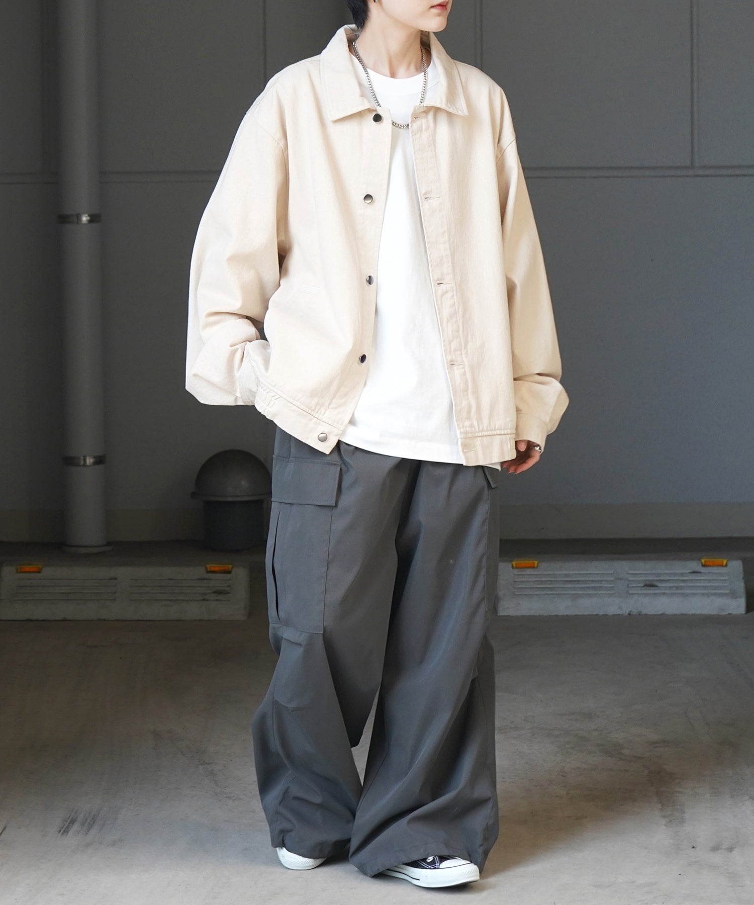 【新色追加】ビッグシルエット ヴィンテージライク ケミカルウォッシュ加工  ブルゾン デニムジャケット