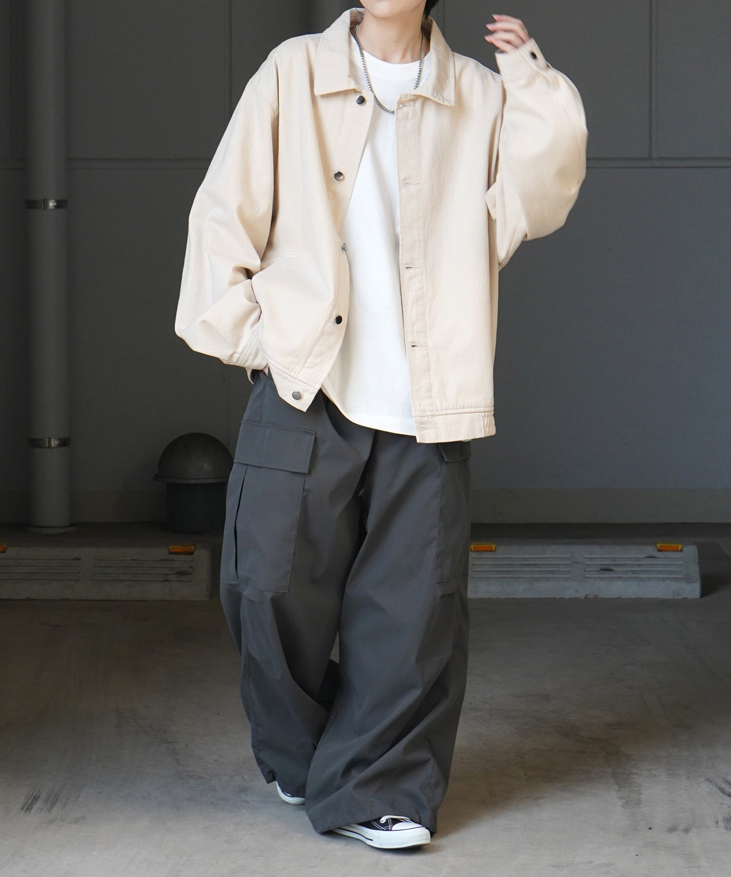 【新色追加】ビッグシルエット ヴィンテージライク ケミカルウォッシュ加工  ブルゾン デニムジャケット