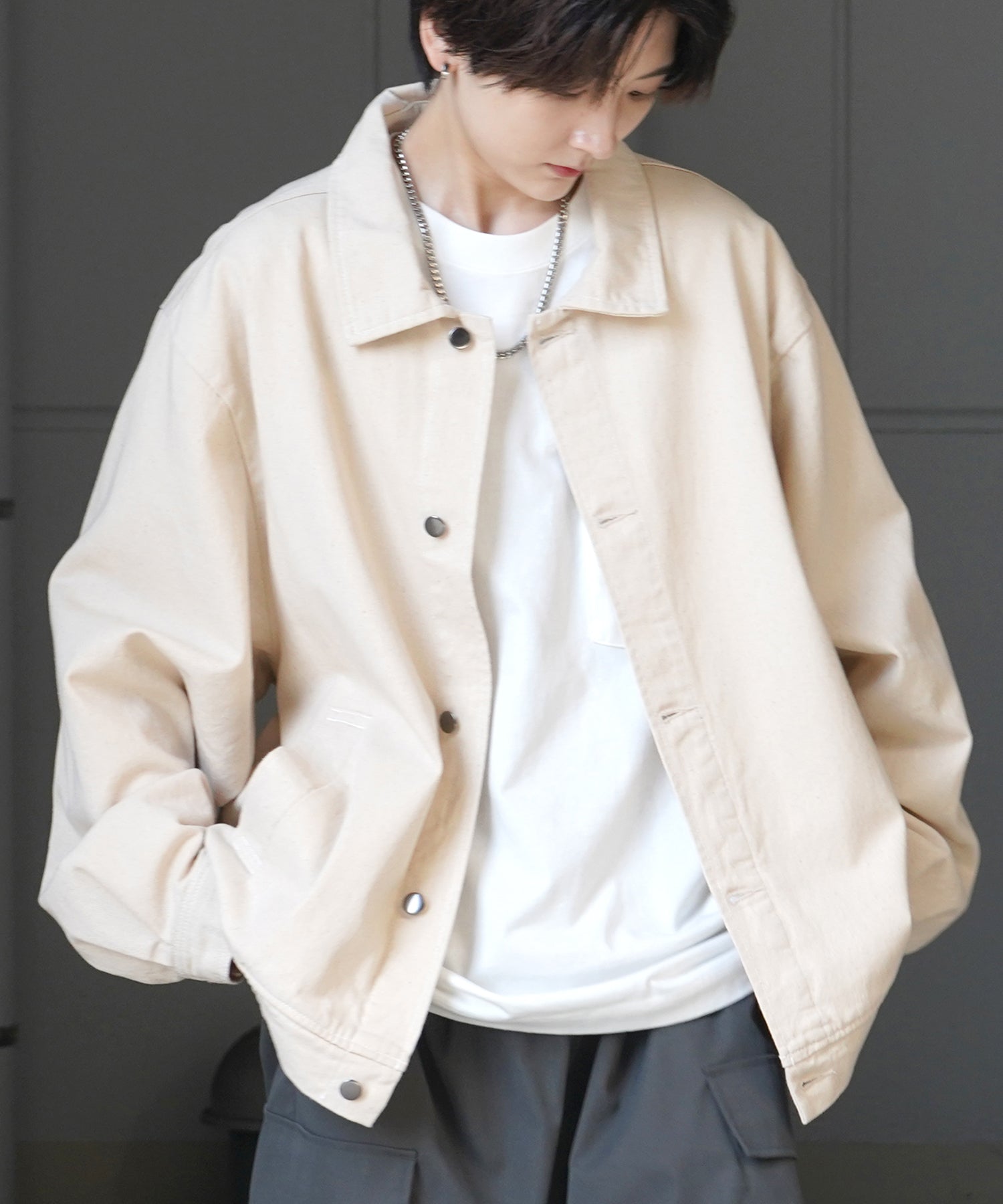 【新色追加】ビッグシルエット ヴィンテージライク ケミカルウォッシュ加工  ブルゾン デニムジャケット