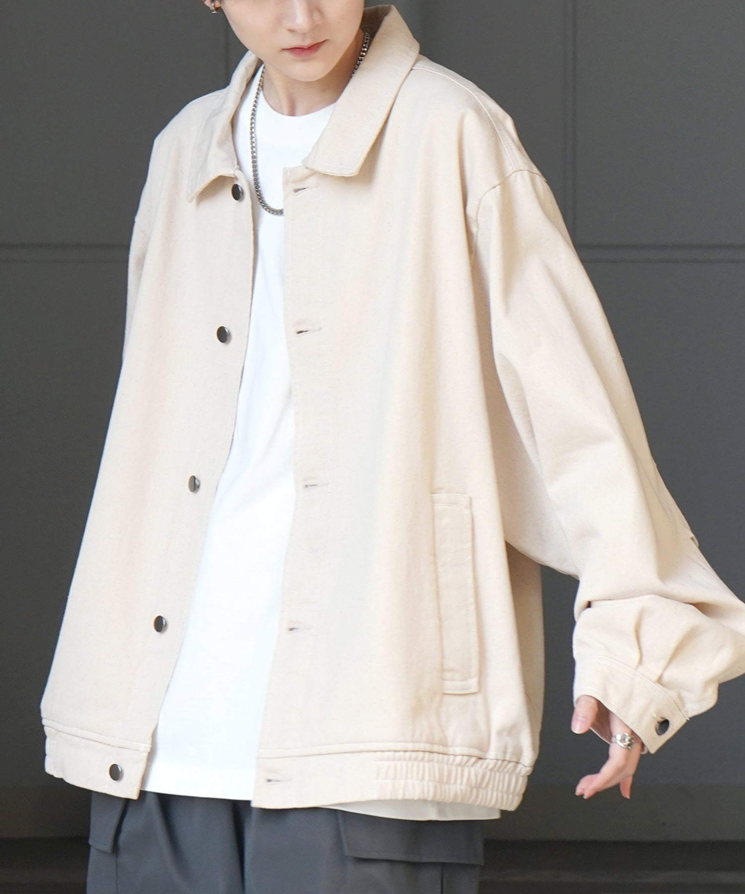 【新色追加】ビッグシルエット ヴィンテージライク ケミカルウォッシュ加工  ブルゾン デニムジャケット