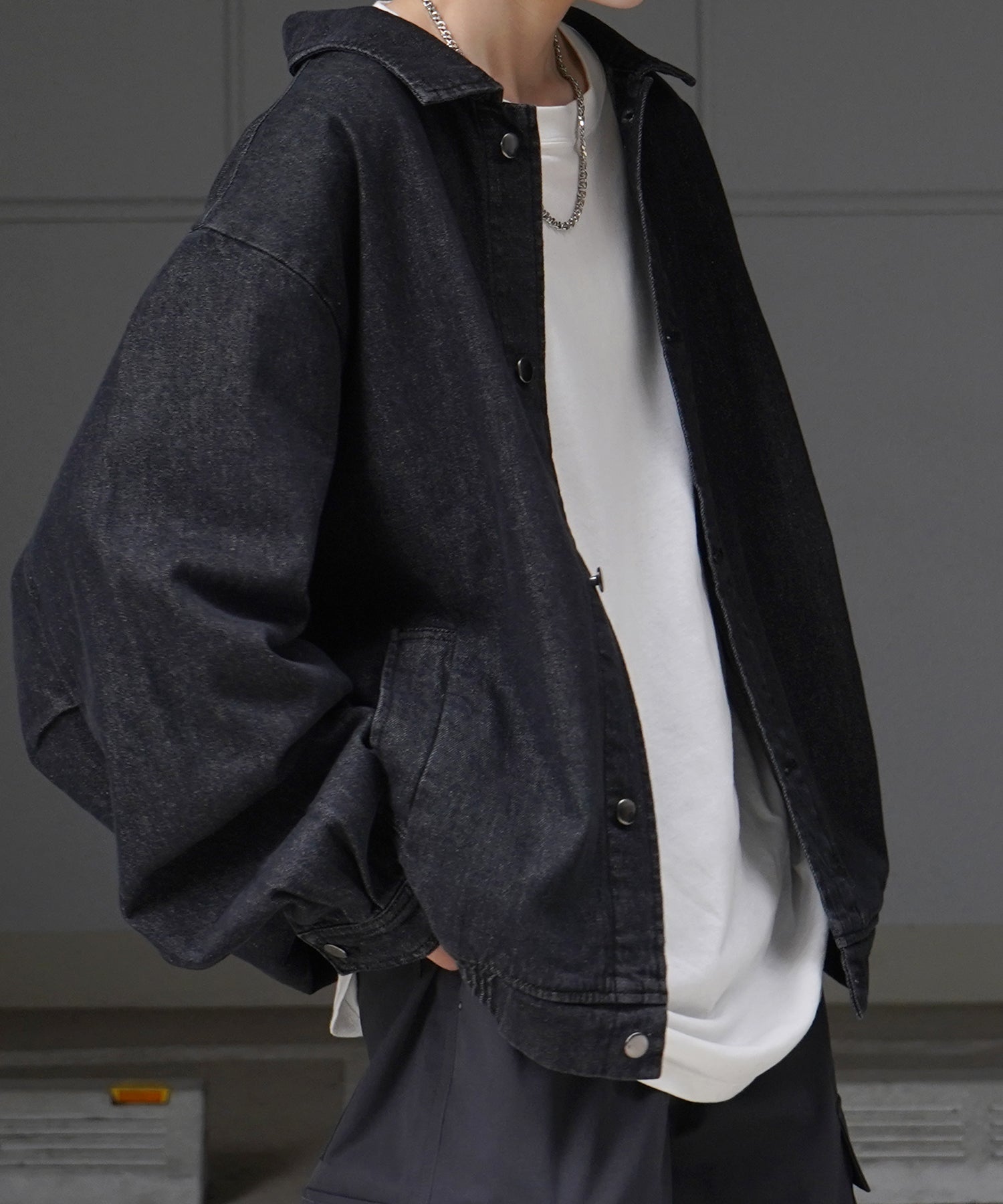 【新色追加】ビッグシルエット ヴィンテージライク ケミカルウォッシュ加工  ブルゾン デニムジャケット