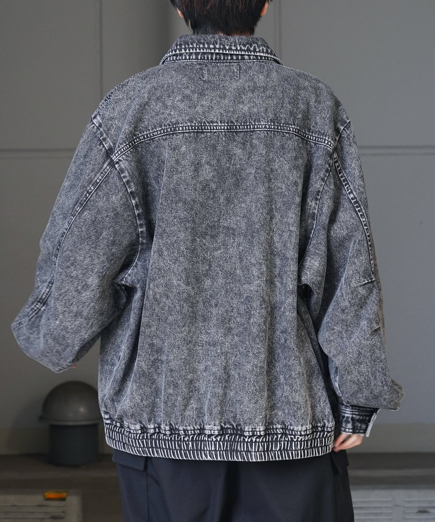 【新色追加】ビッグシルエット ヴィンテージライク ケミカルウォッシュ加工  ブルゾン デニムジャケット