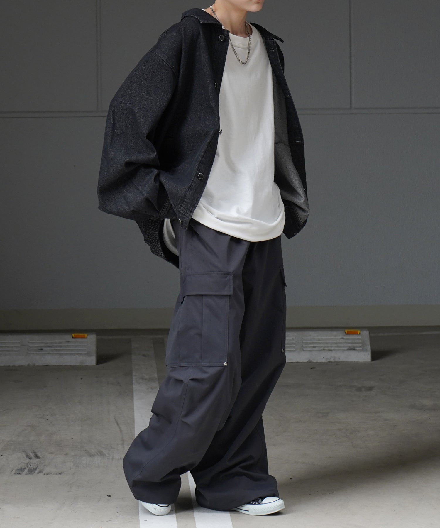 【新色追加】ビッグシルエット ヴィンテージライク ケミカルウォッシュ加工  ブルゾン デニムジャケット