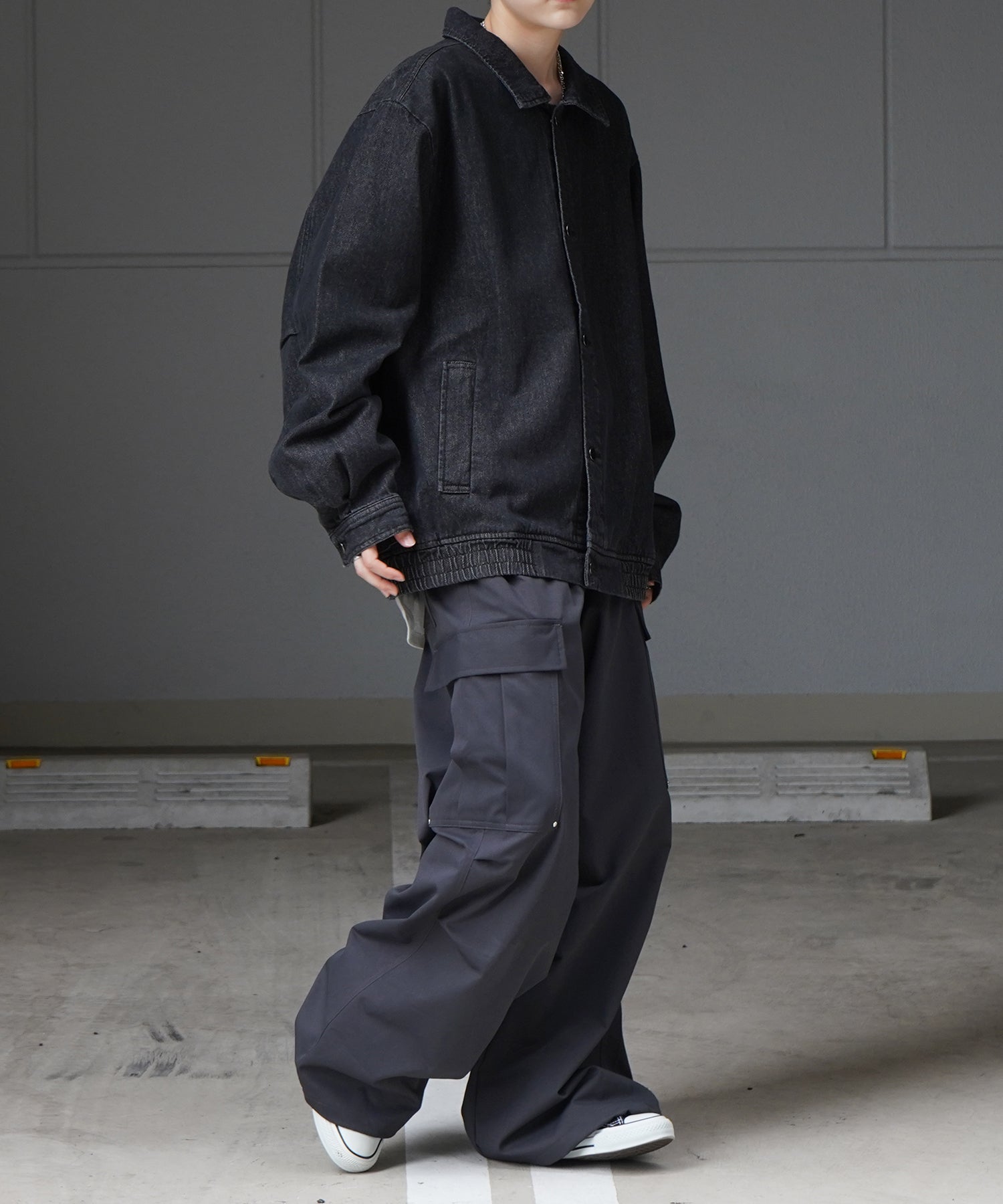 【新色追加】ビッグシルエット ヴィンテージライク ケミカルウォッシュ加工  ブルゾン デニムジャケット