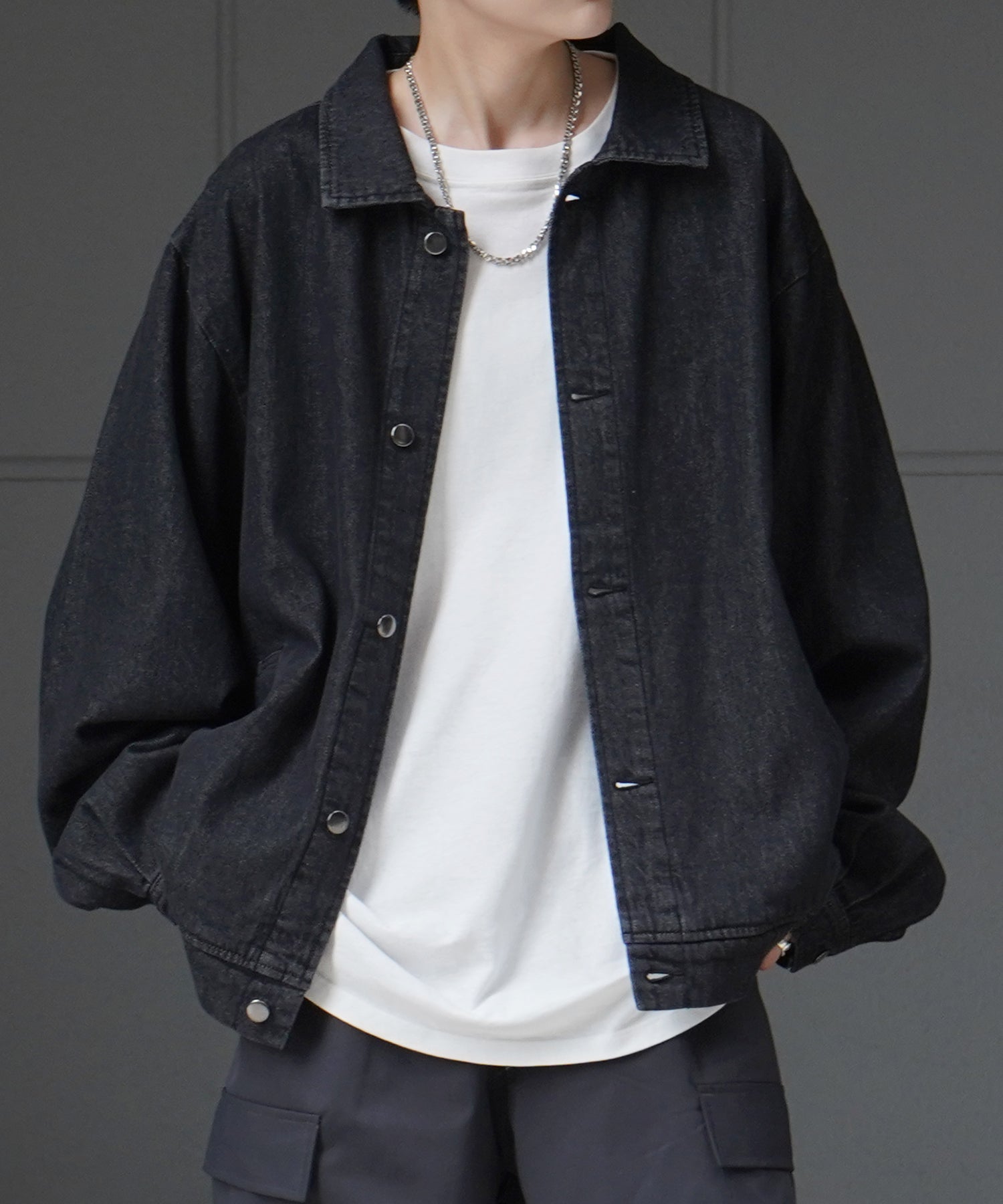 【新色追加】ビッグシルエット ヴィンテージライク ケミカルウォッシュ加工  ブルゾン デニムジャケット