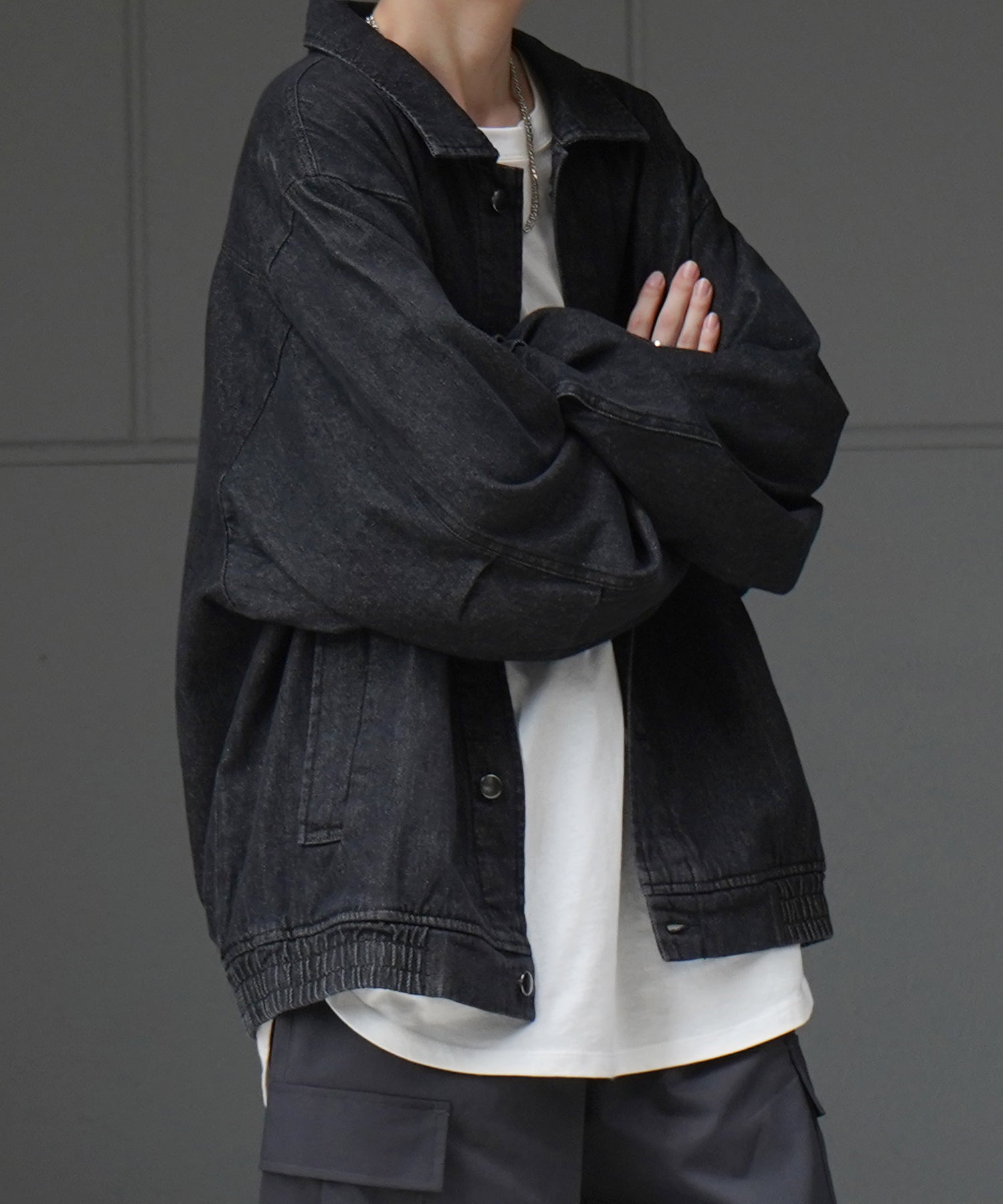 【新色追加】ビッグシルエット ヴィンテージライク ケミカルウォッシュ加工  ブルゾン デニムジャケット