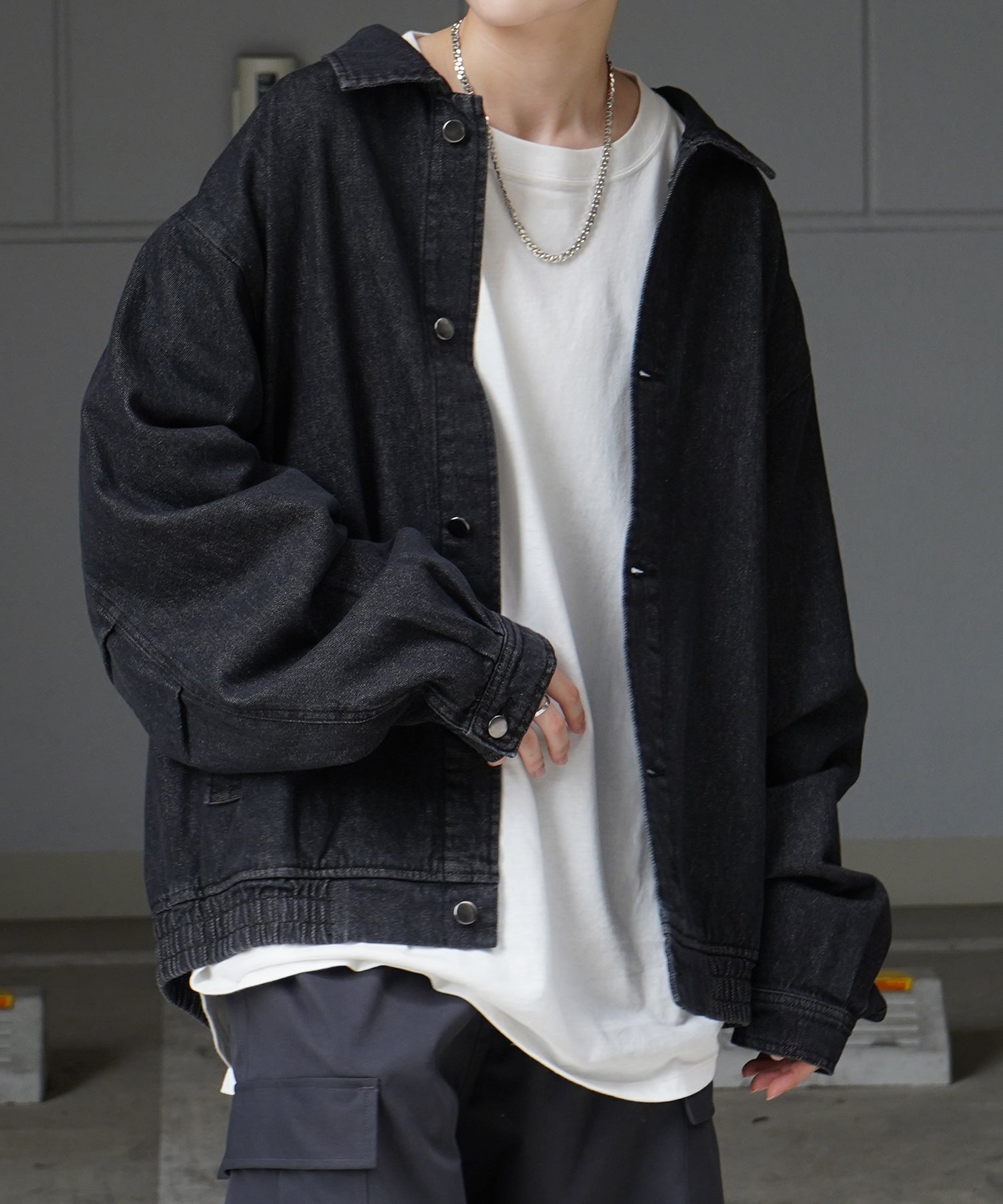 【新色追加】ビッグシルエット ヴィンテージライク ケミカルウォッシュ加工  ブルゾン デニムジャケット